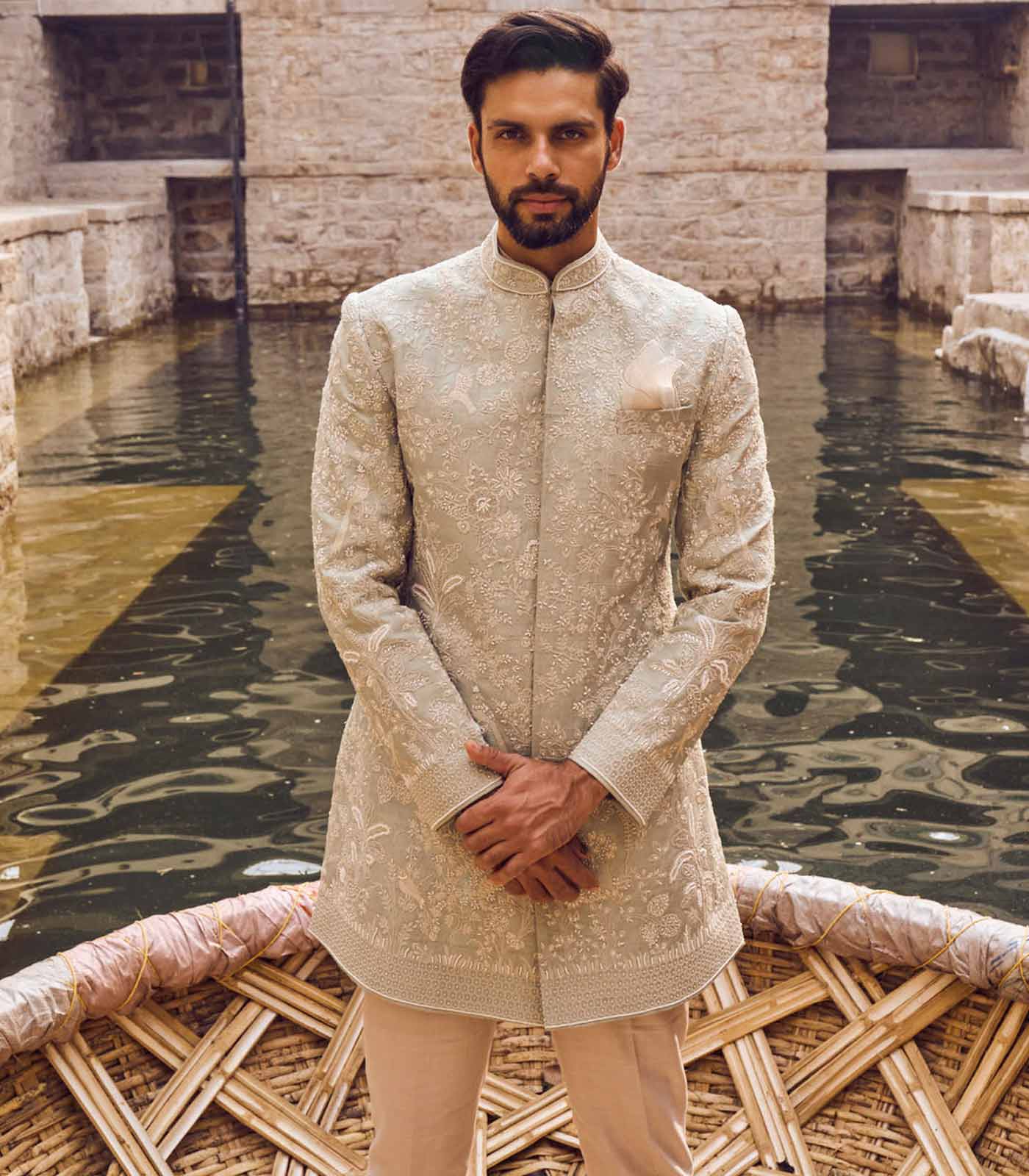 FOREST OLIVE GREEN BANDHGALA