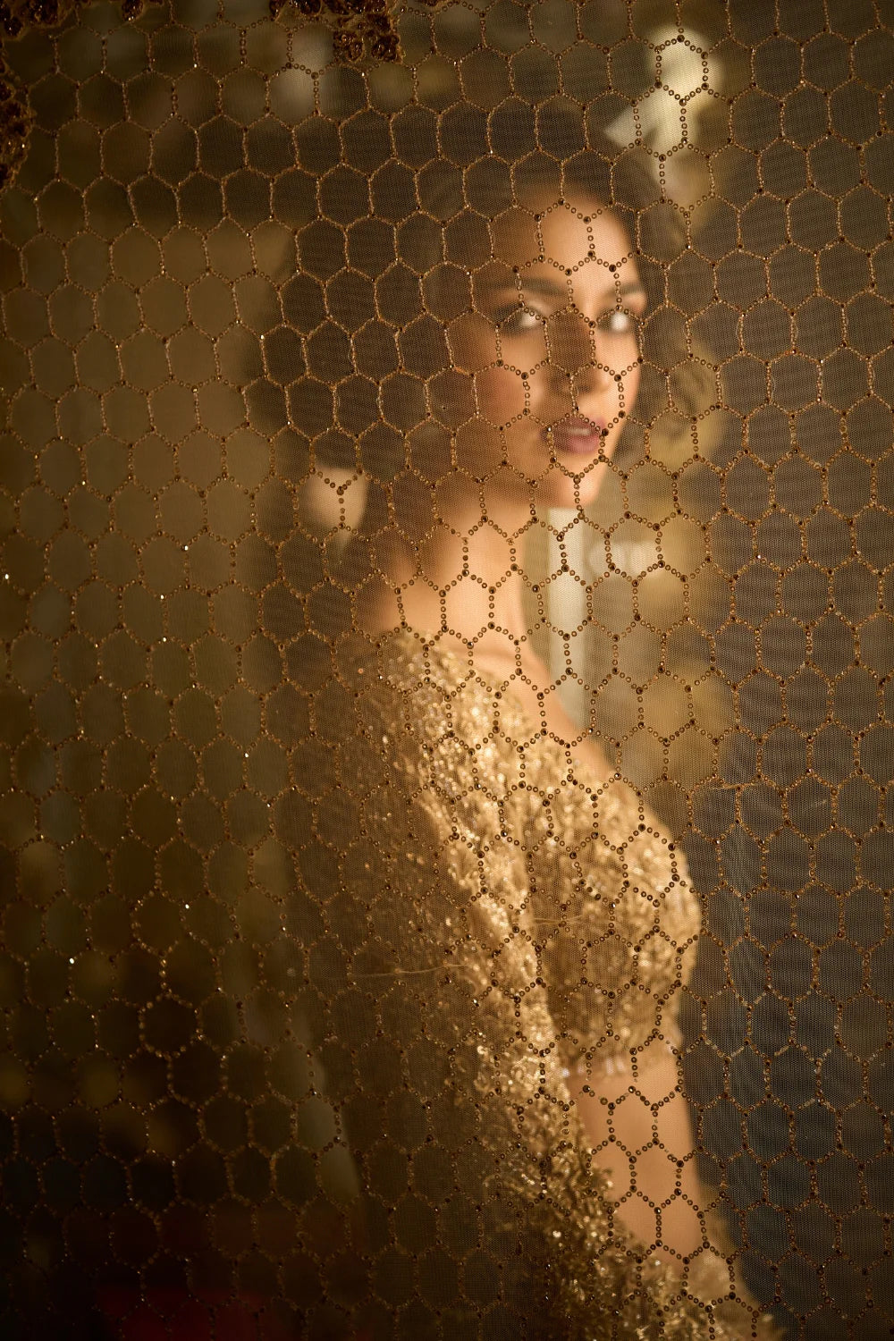 Gold Beaded Lehenga Set