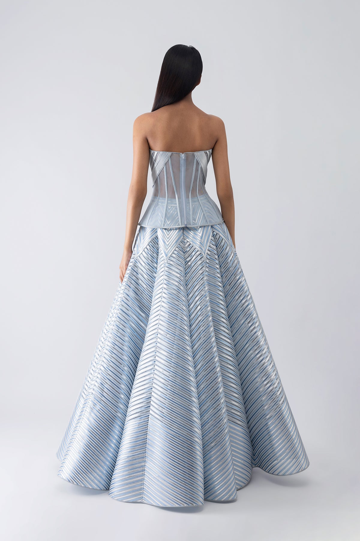 Metallic Structured Corset And Skirt