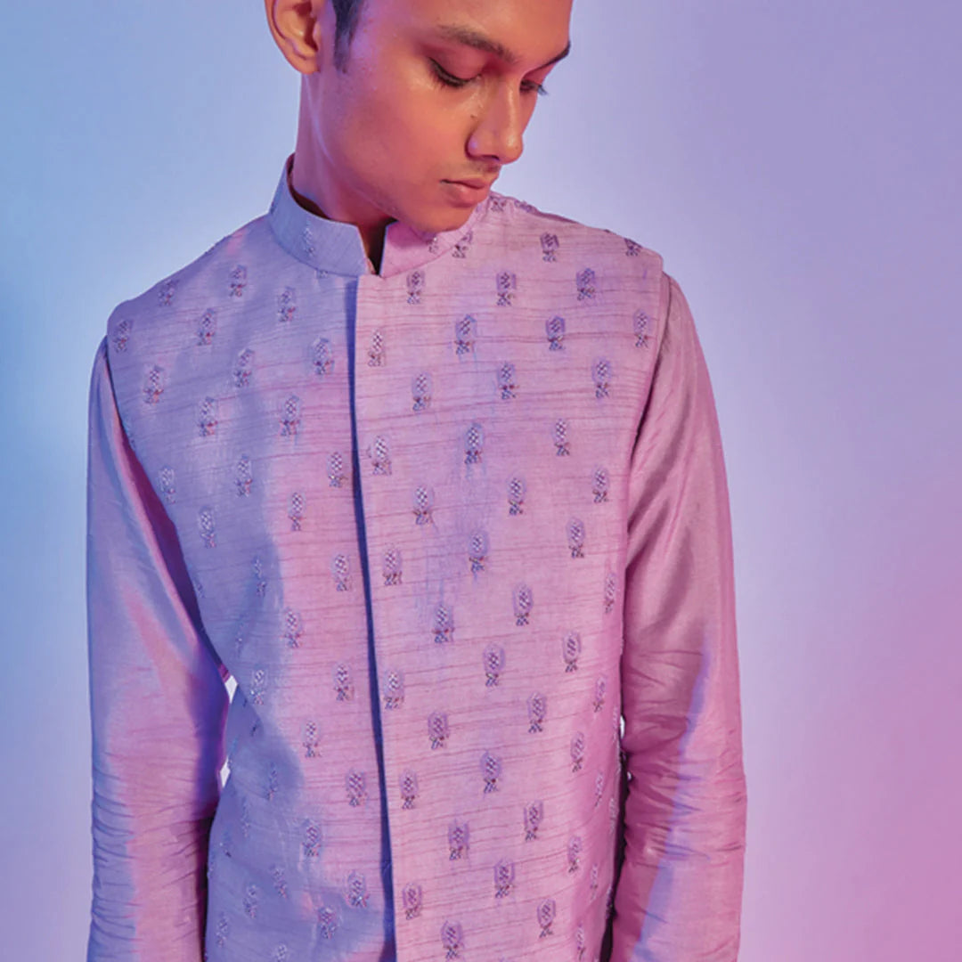 LILAC INTRICATE EMBELLISHED BUNDI