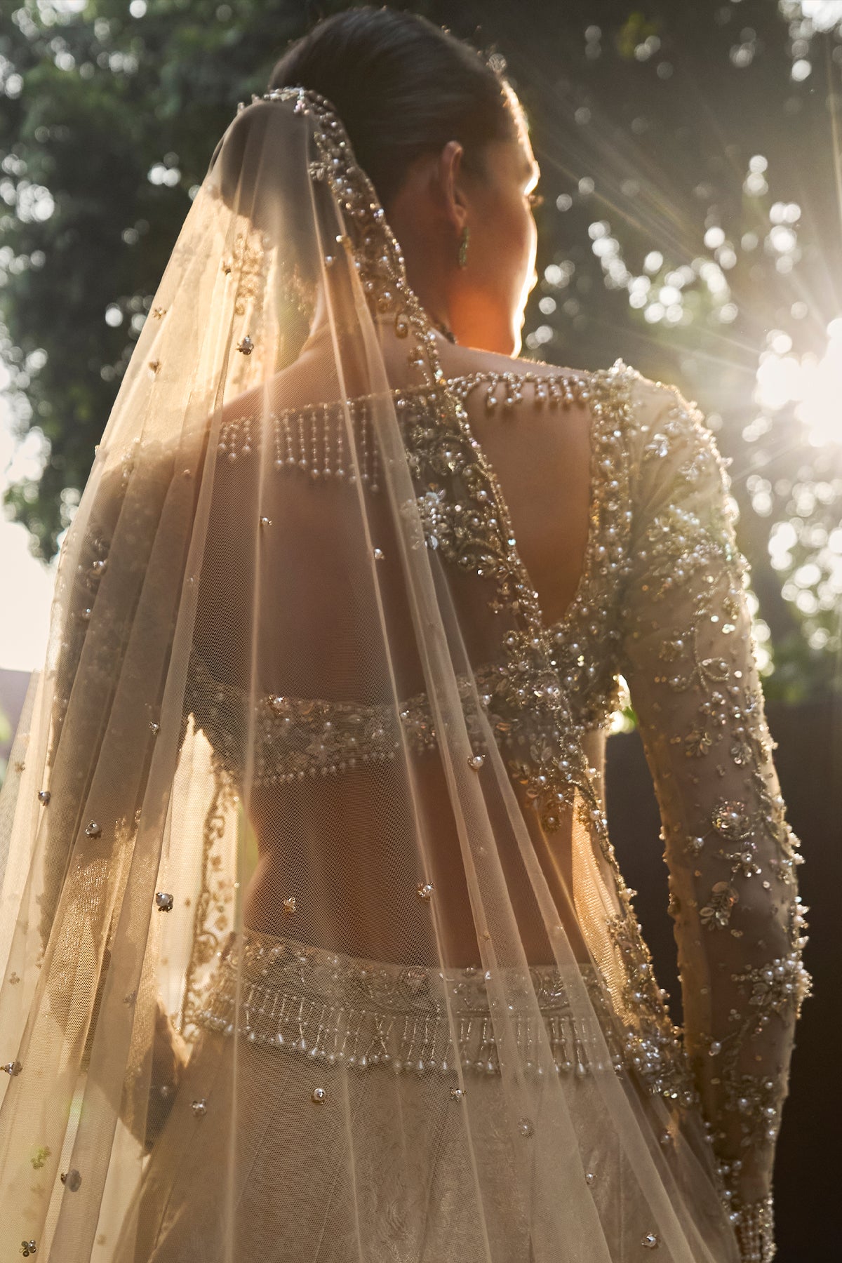 CHAMPAGNE GOLD BROCADE LEHENGA SET