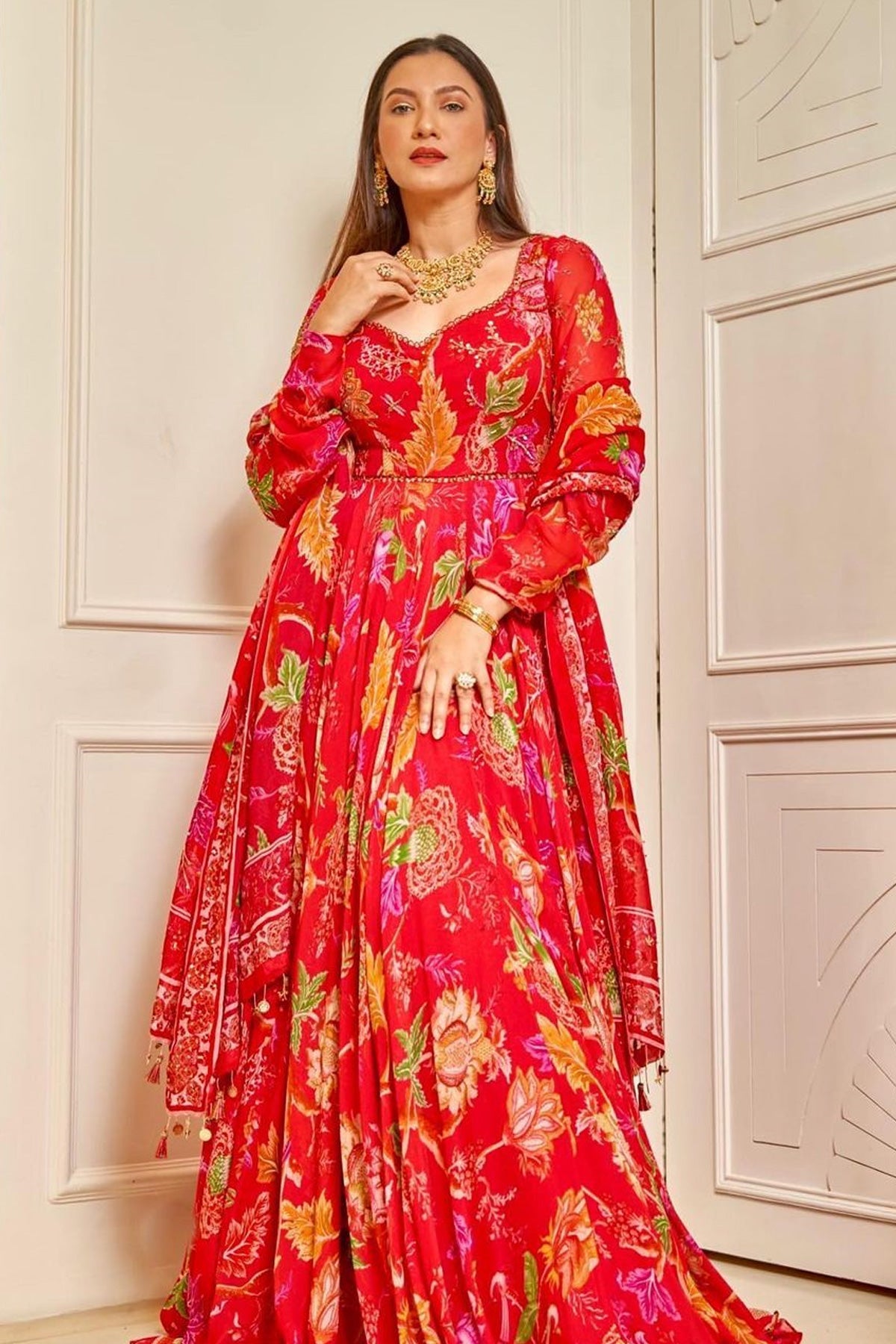 Gauahar Khan In Marwa Red