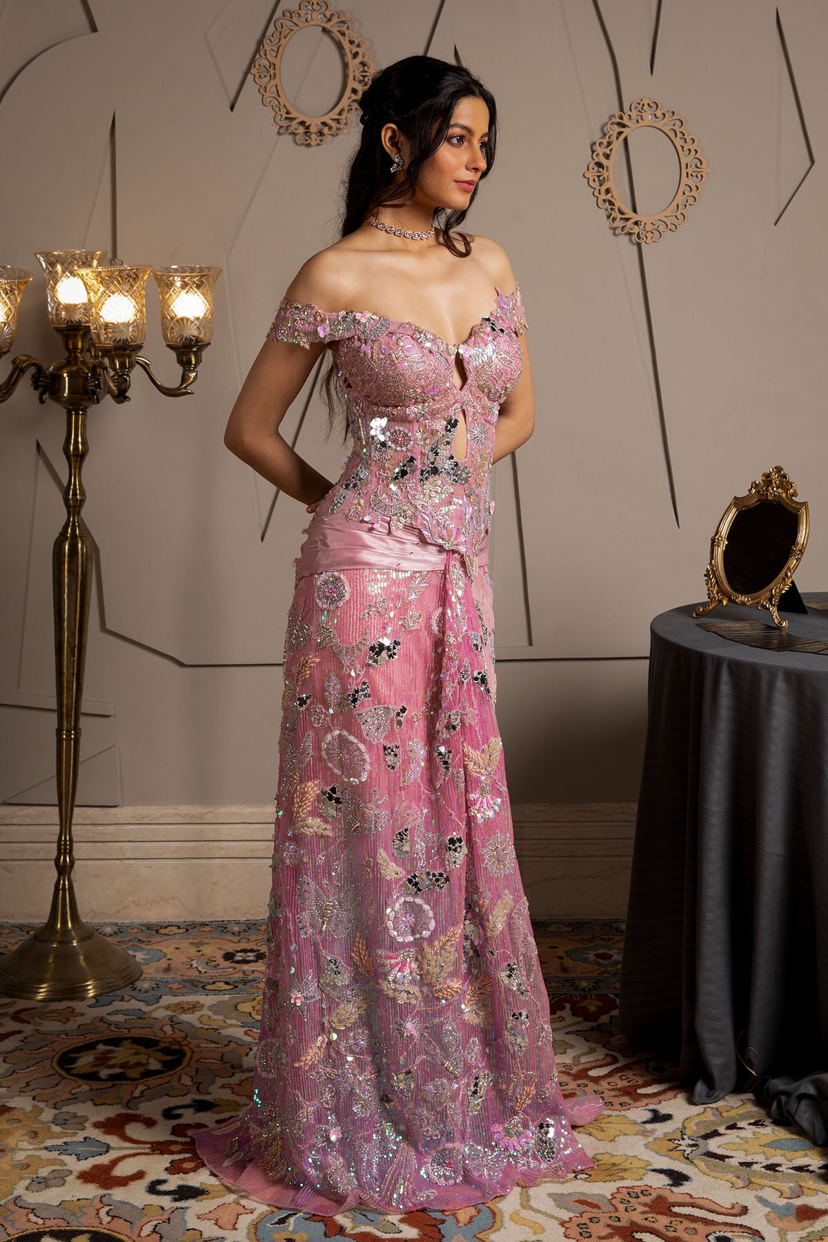 Lura Off Shoulder Corset Gown