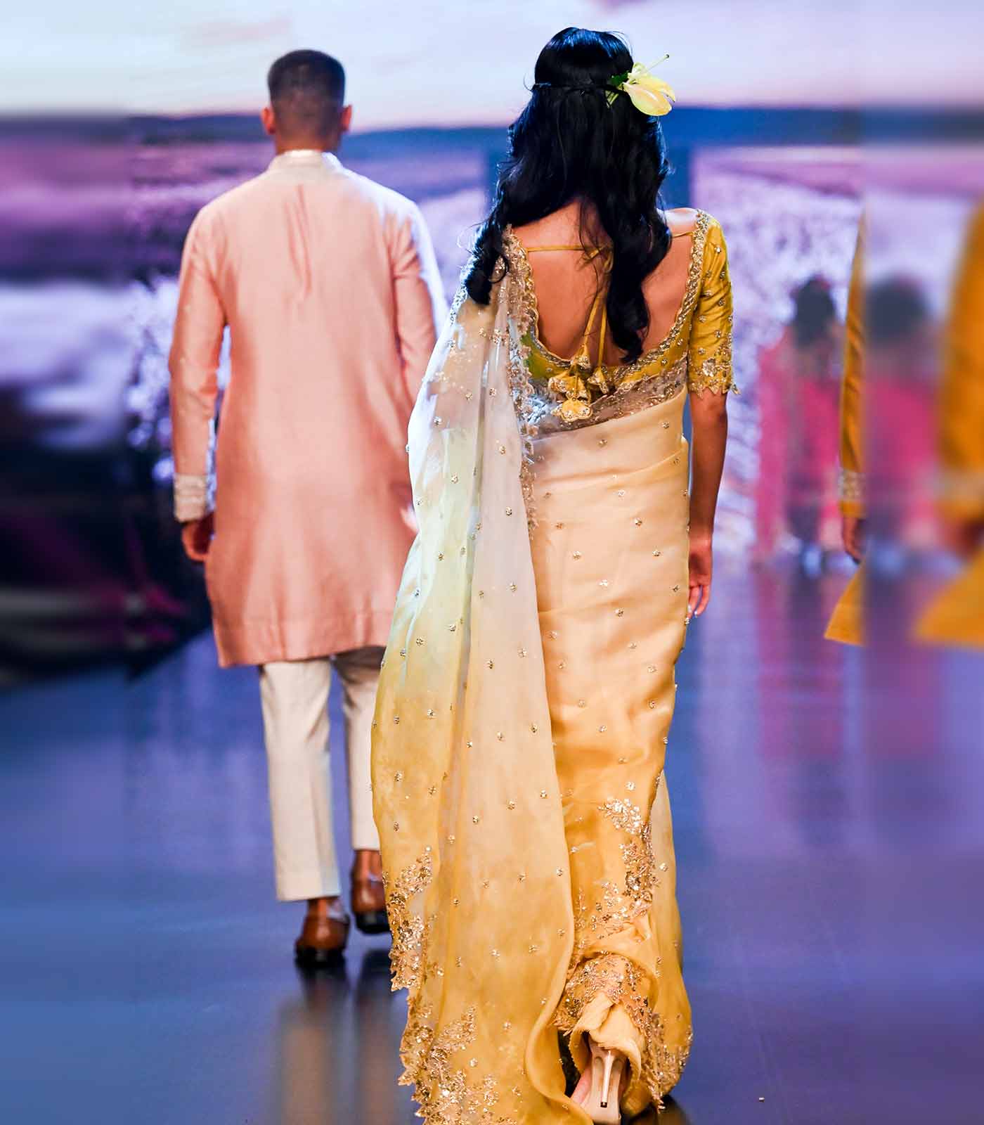 DUSTY ROSE LOTUS BUTTI KURTA