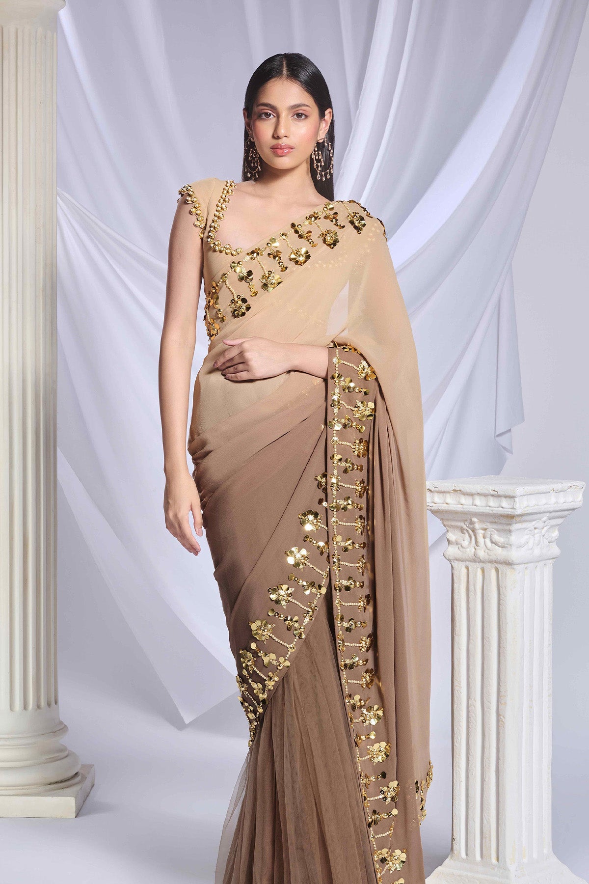 Taupe it up saree set