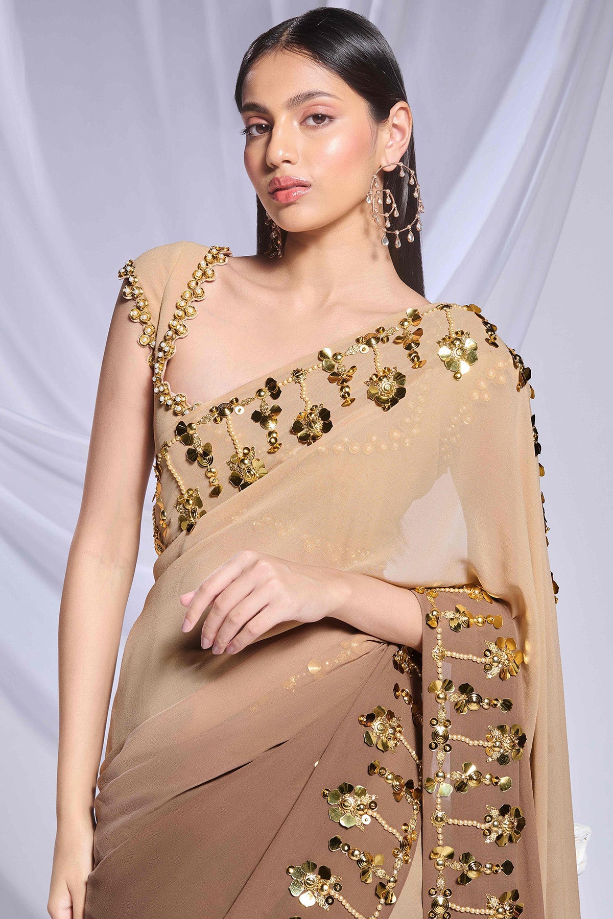 Taupe it up saree set