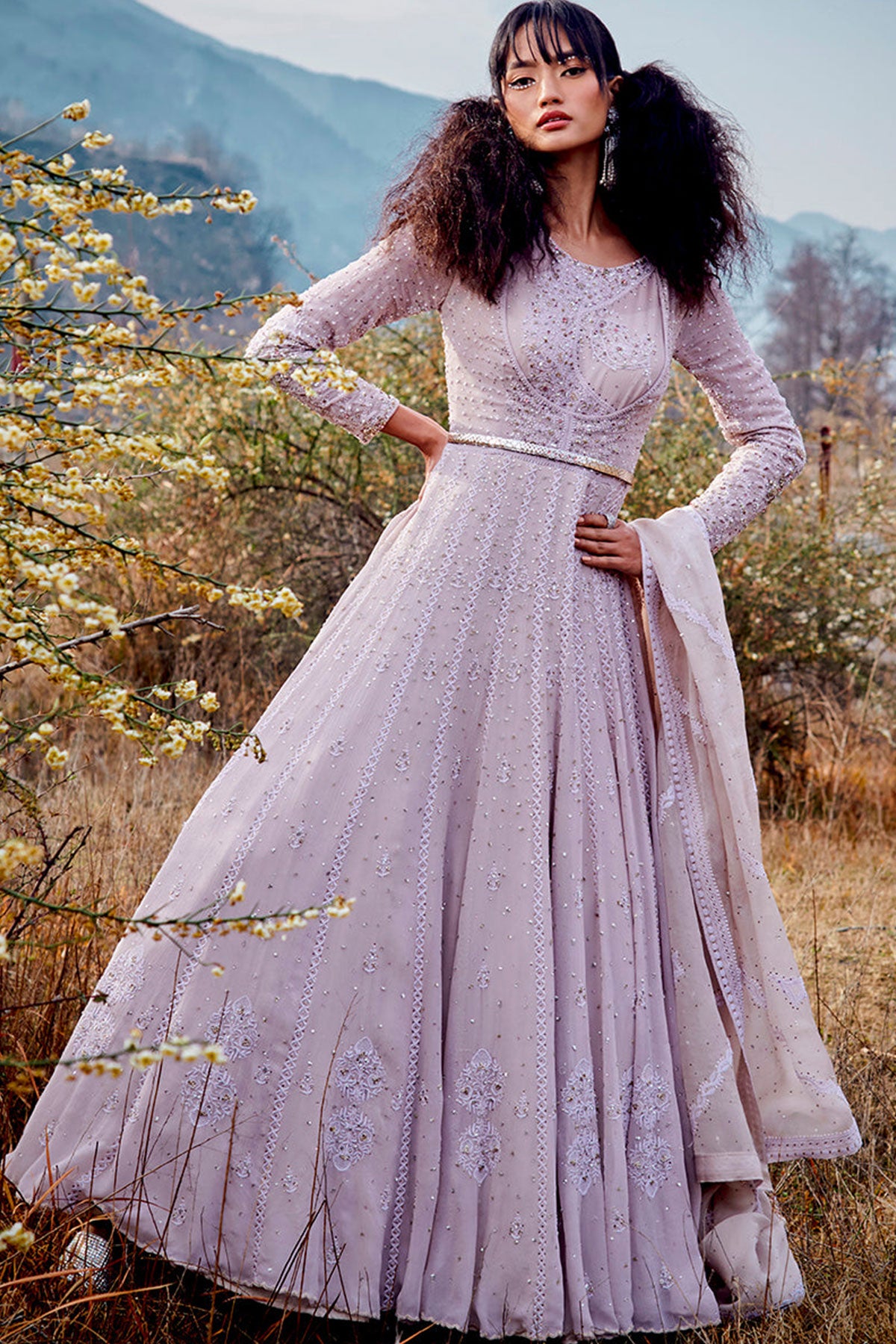 "Emery" Chikankari Chiffon Kalidar