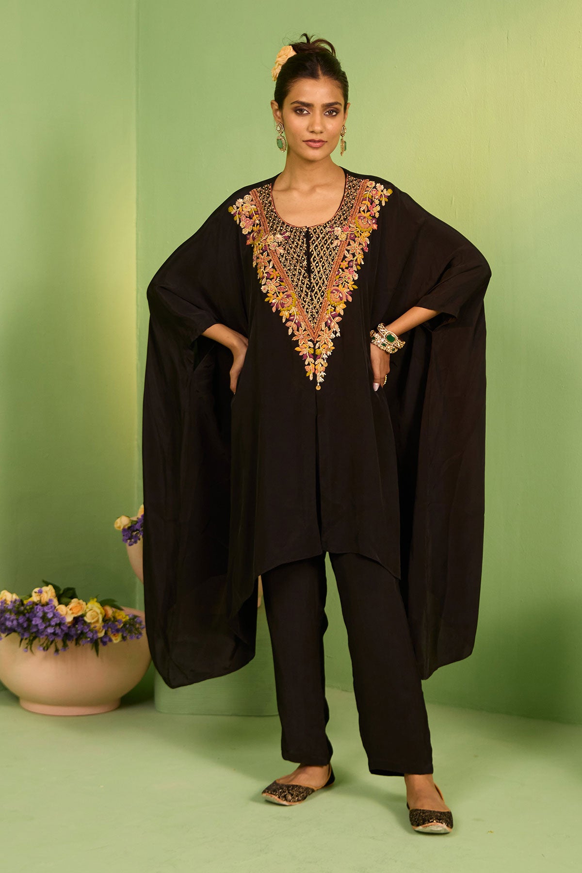 Mahala Black Kaftan Set