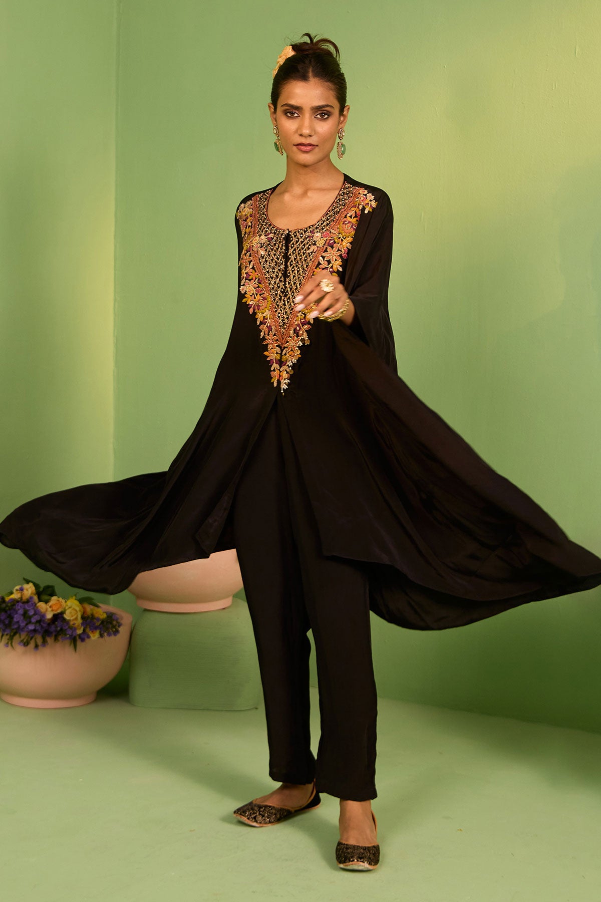 Mahala Black Kaftan Set