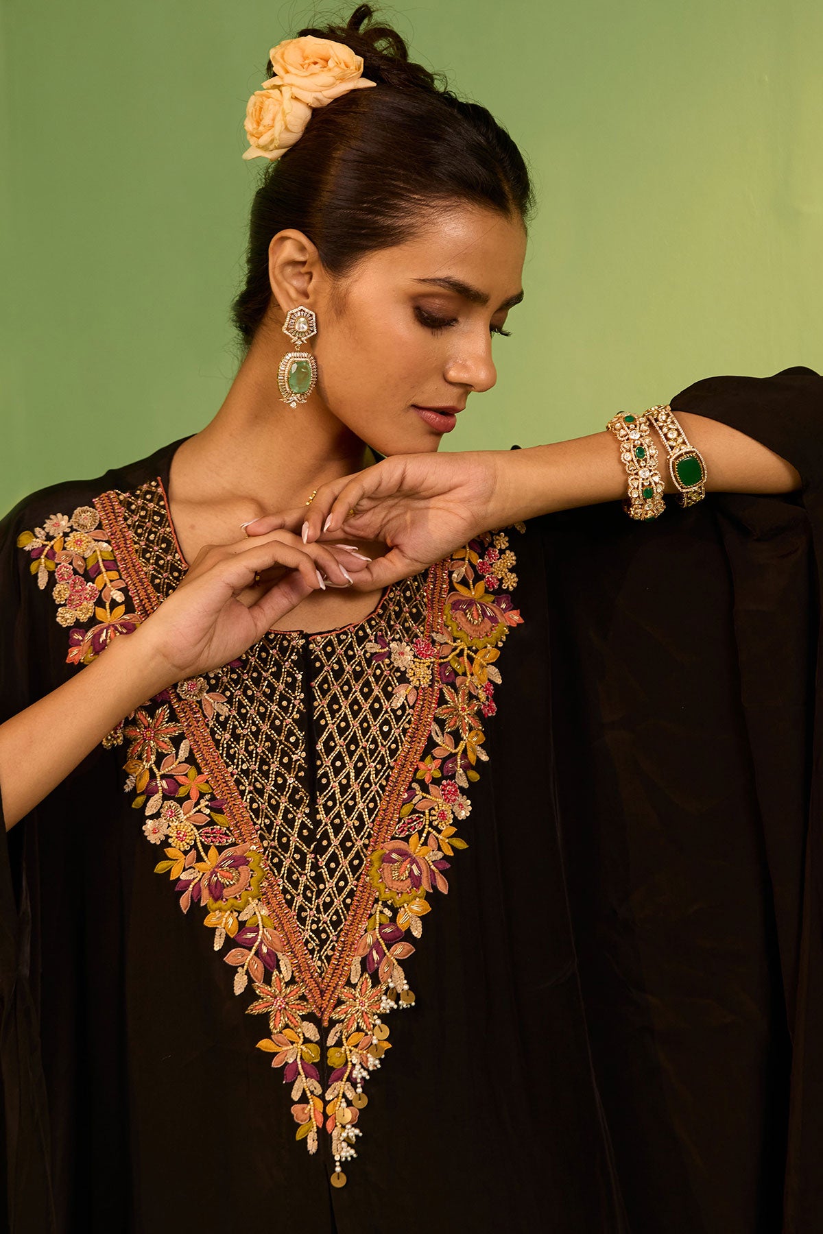 Mahala Black Kaftan Set