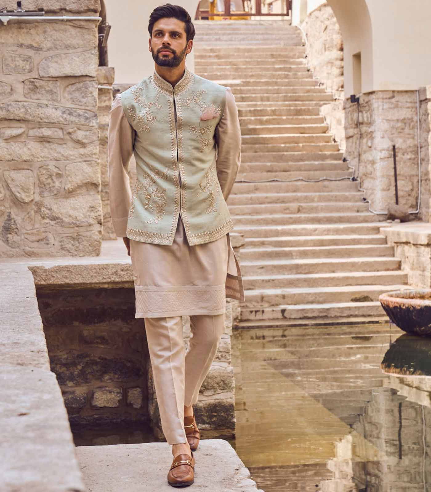 IMARI PASTEL GREEN BANDI SET