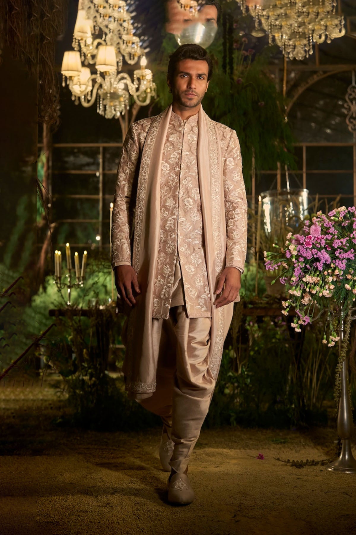 Rosé Champagne Sherwani Set