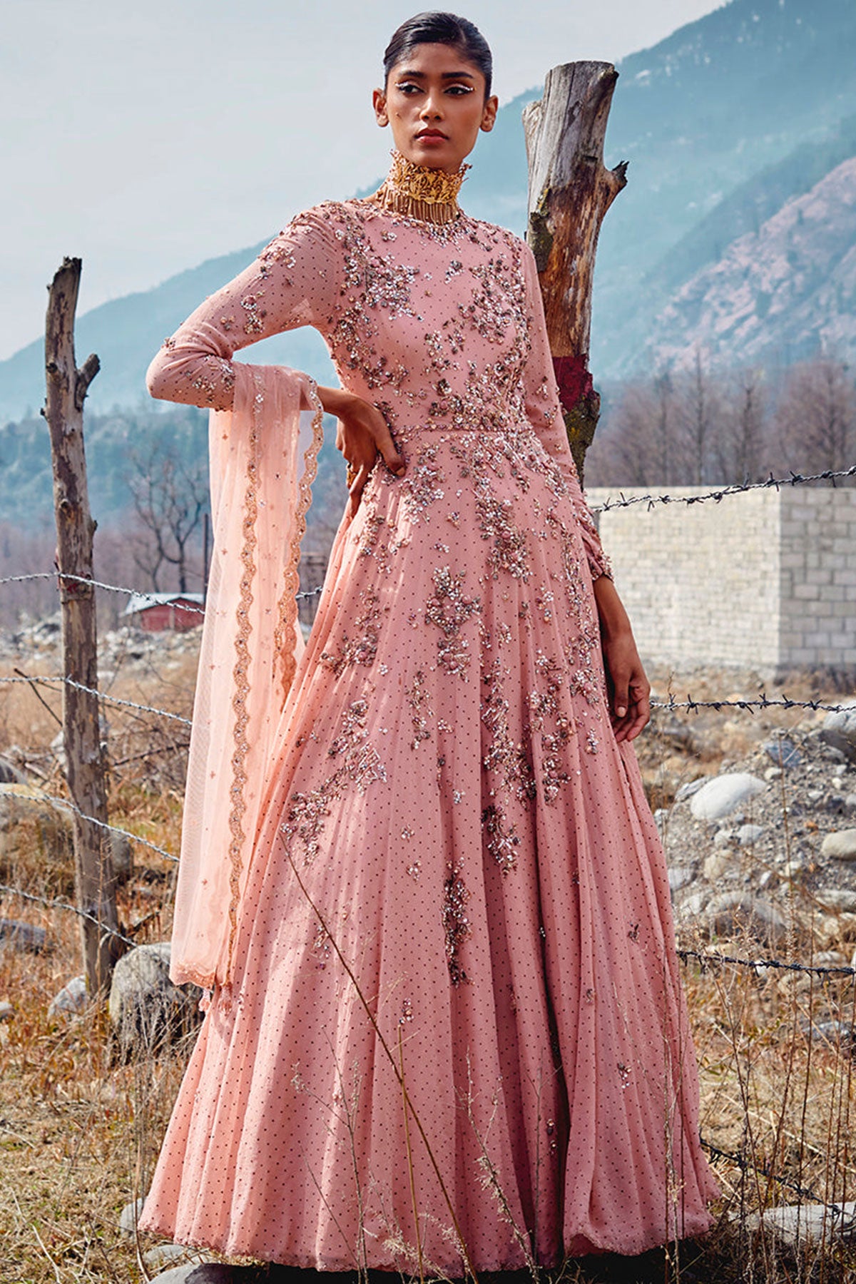 "Blossom" Chiffon Kamdani Kalidar