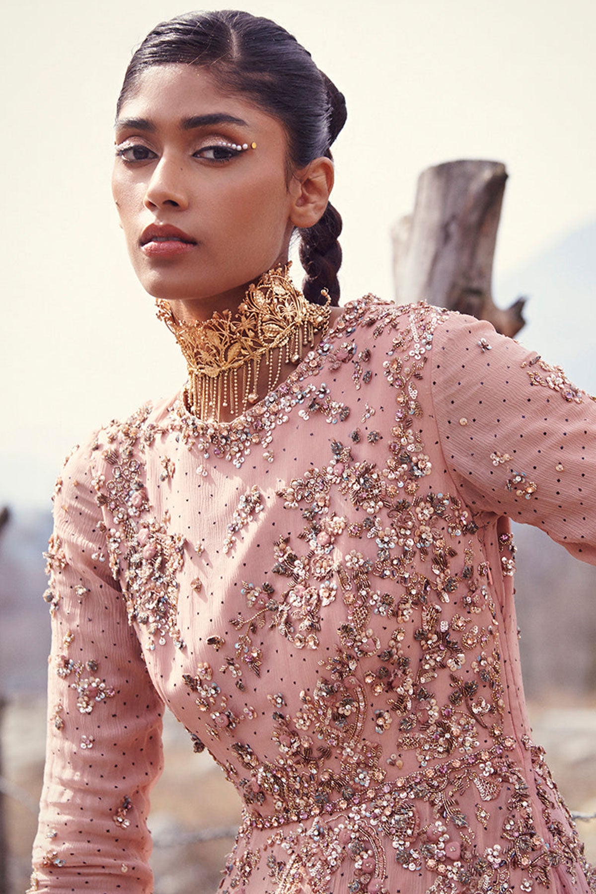 "Blossom" Chiffon Kamdani Kalidar