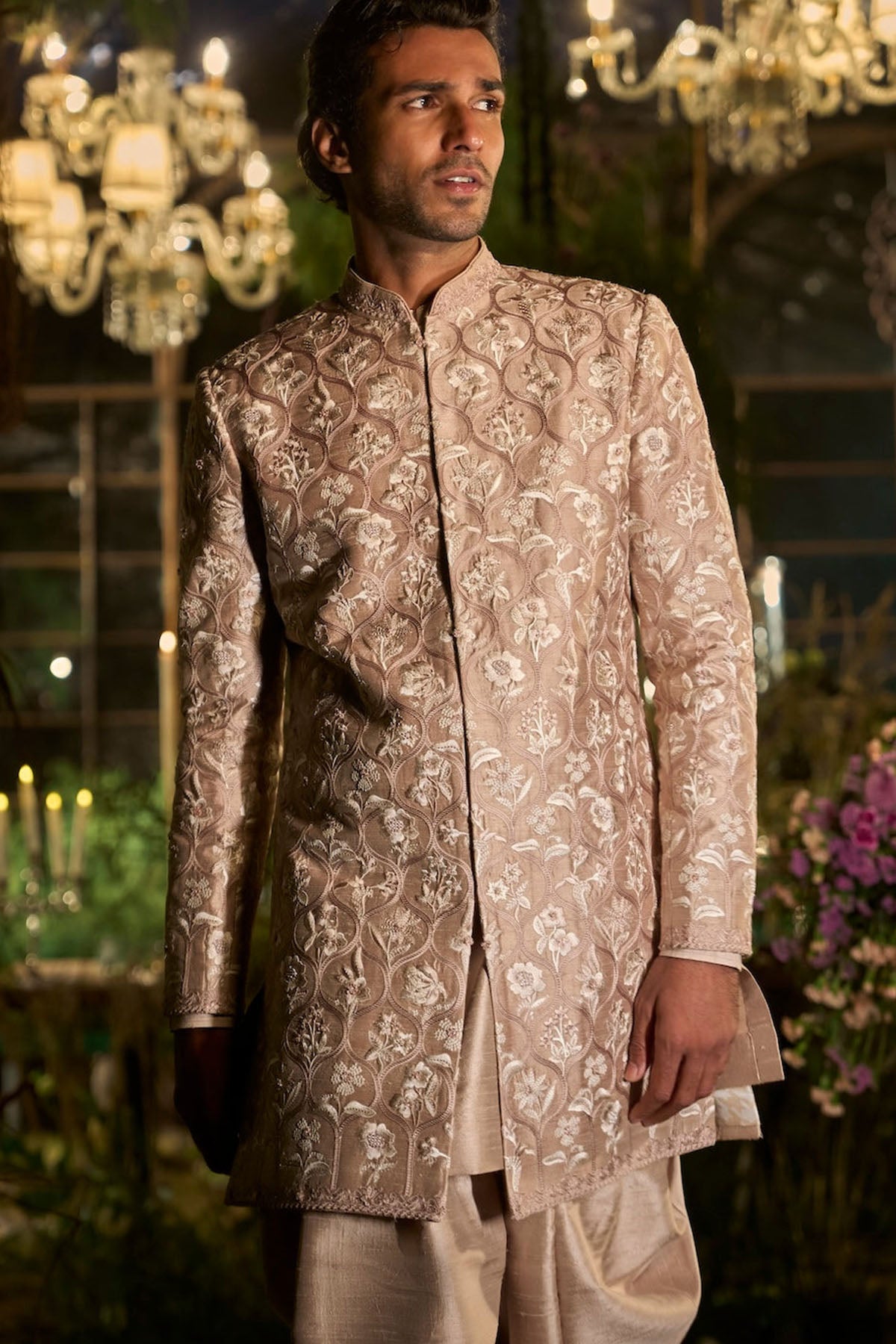 Rosé Champagne Sherwani Set
