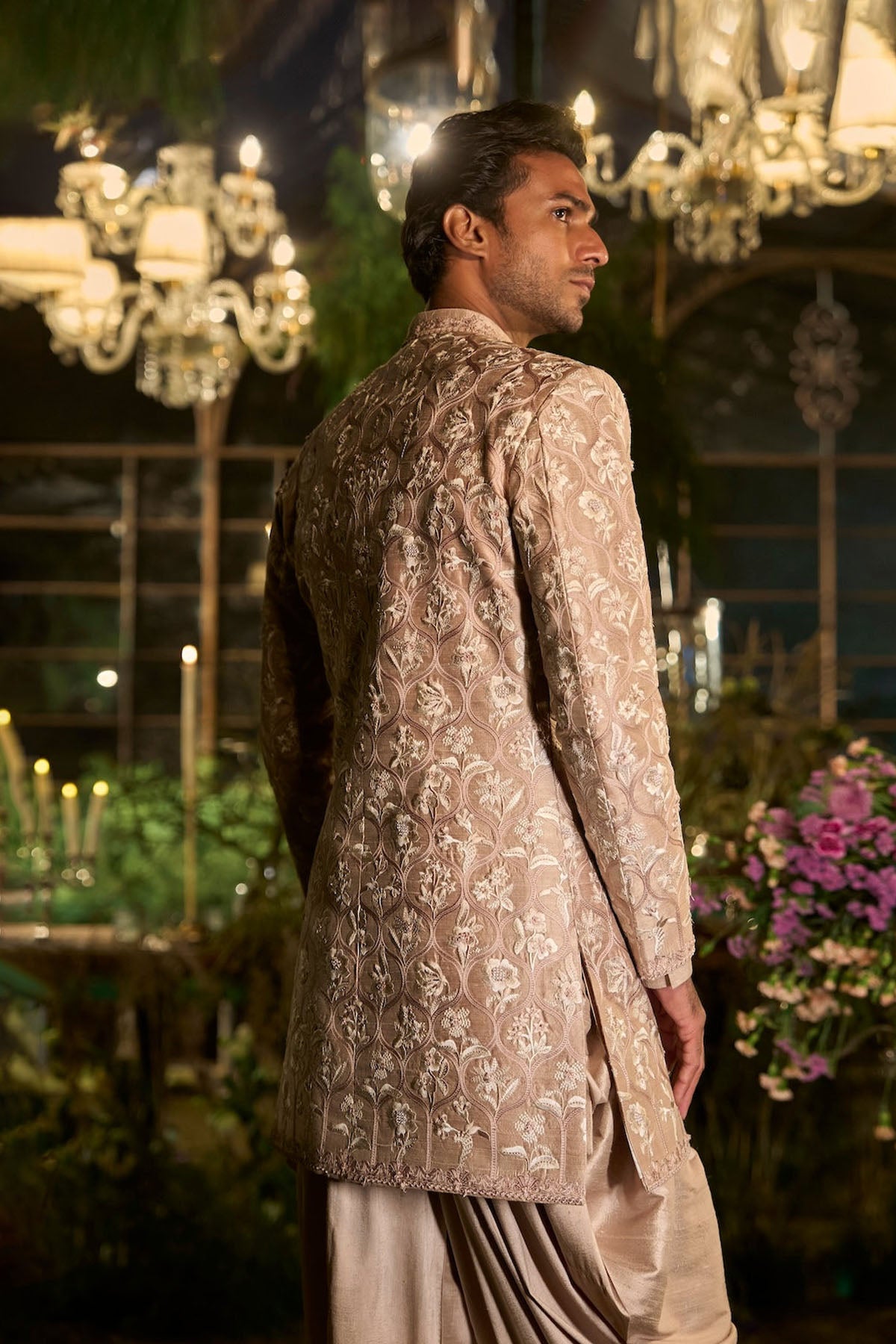Rosé Champagne Sherwani Set