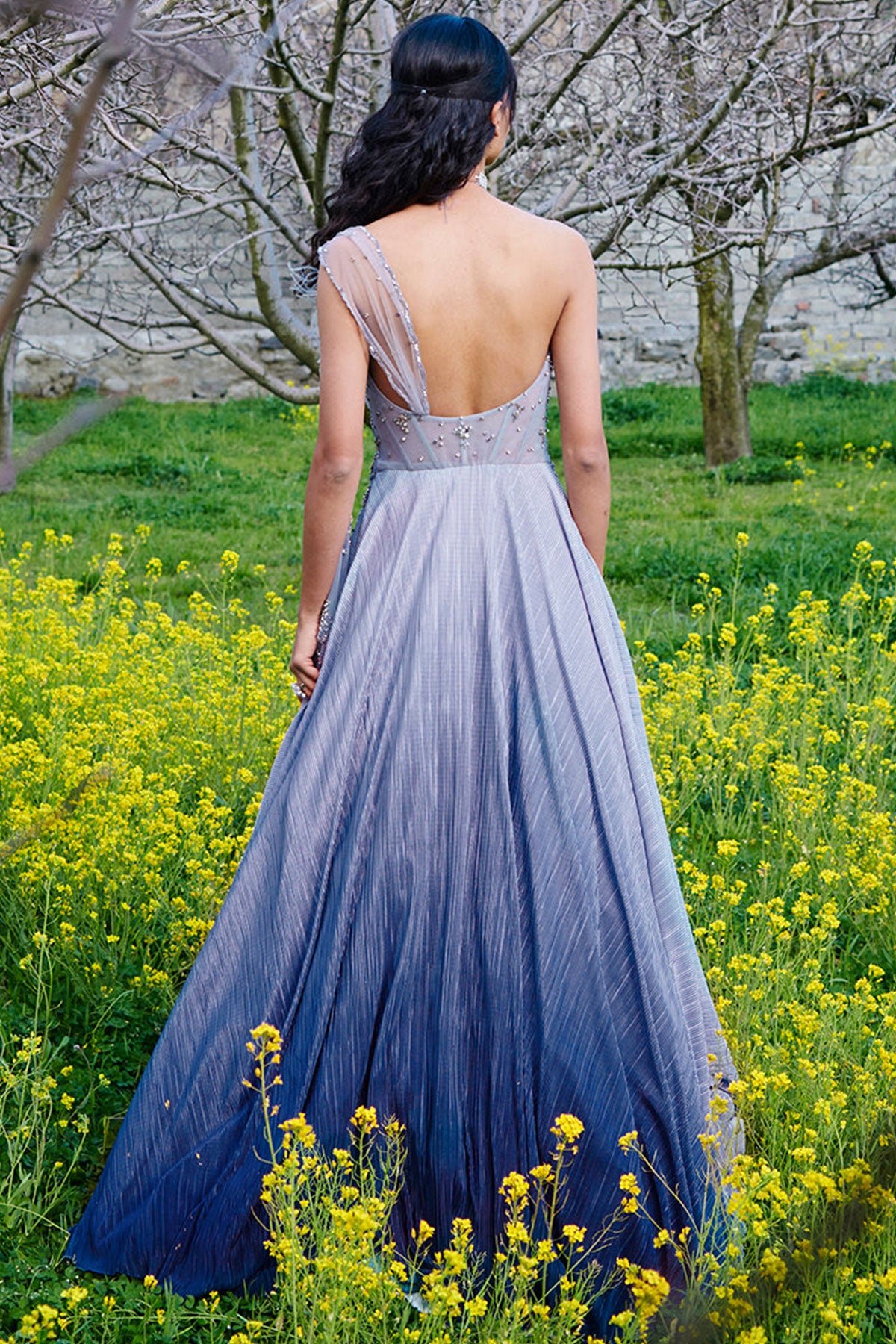 "Mishka" Pleated Ombre Gown