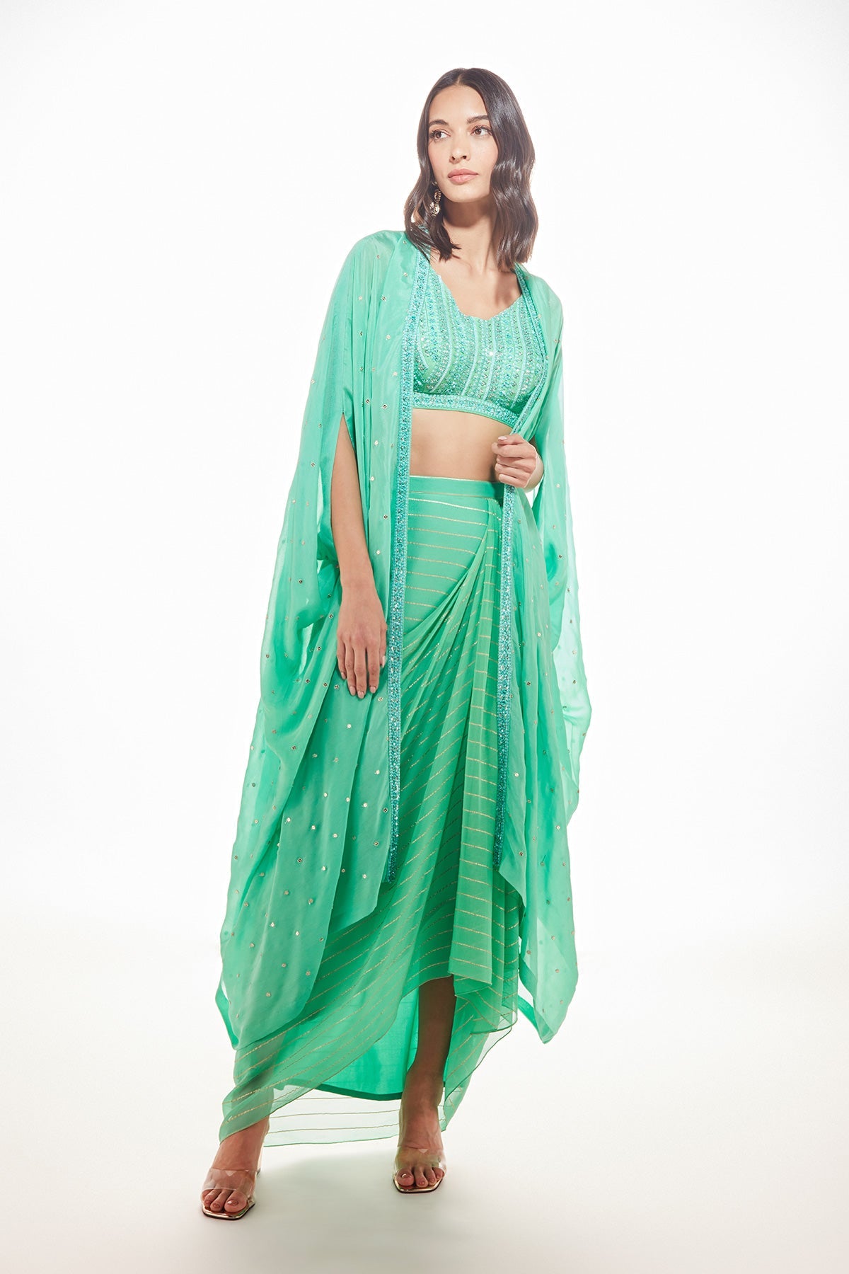 Julia Cape With Drape Skirt