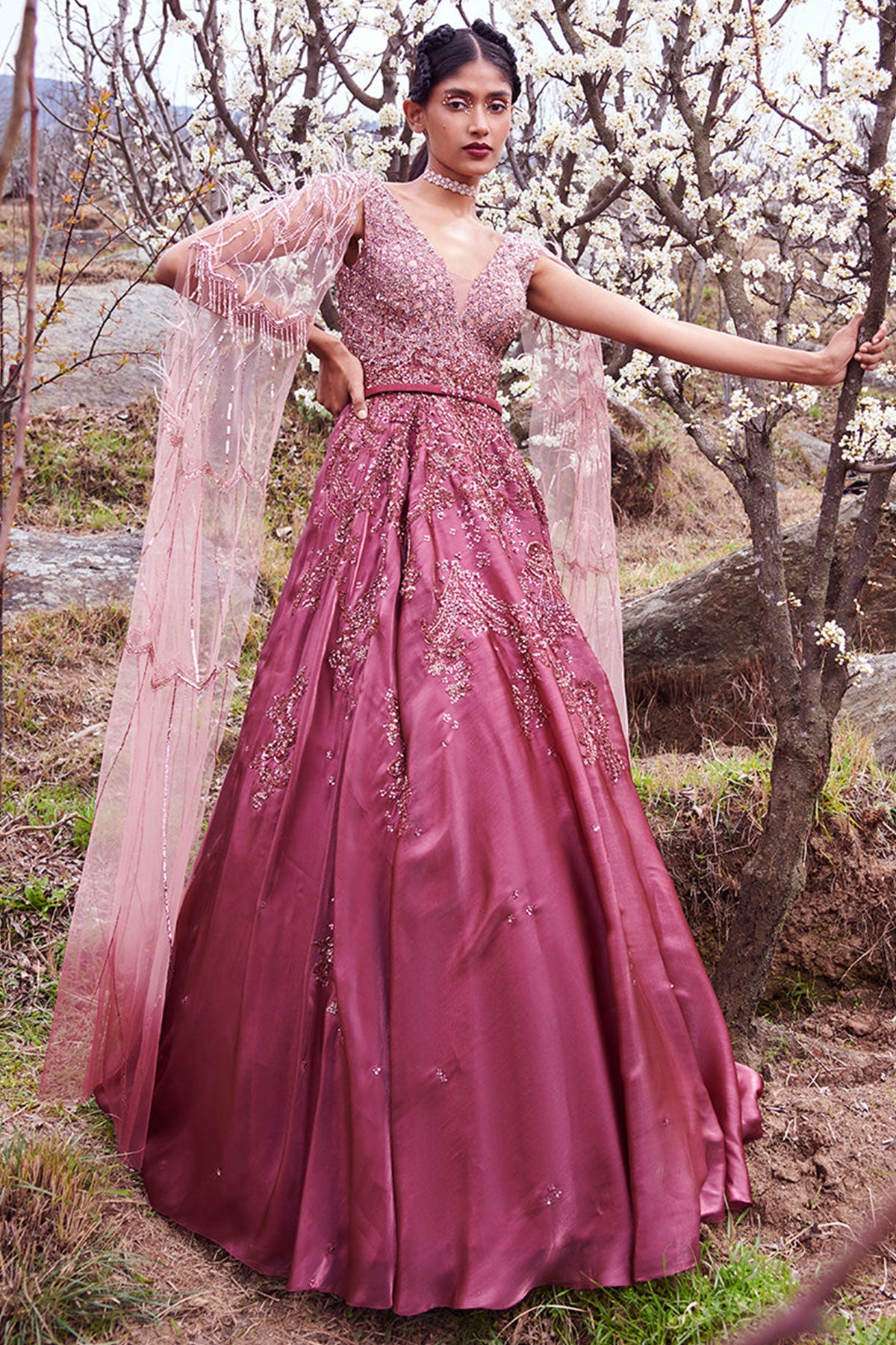 "Lillette" Shimmer Organza Gown