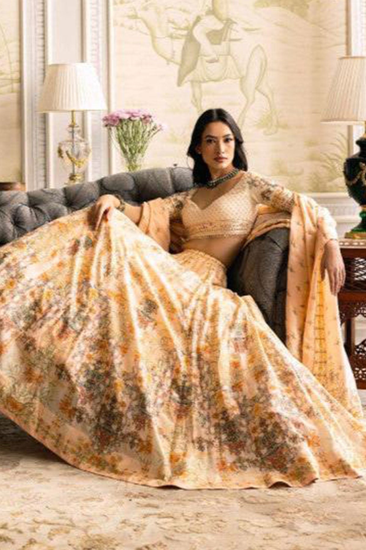 IRIS PRINTED LEHENGA SET - Ready To Ship