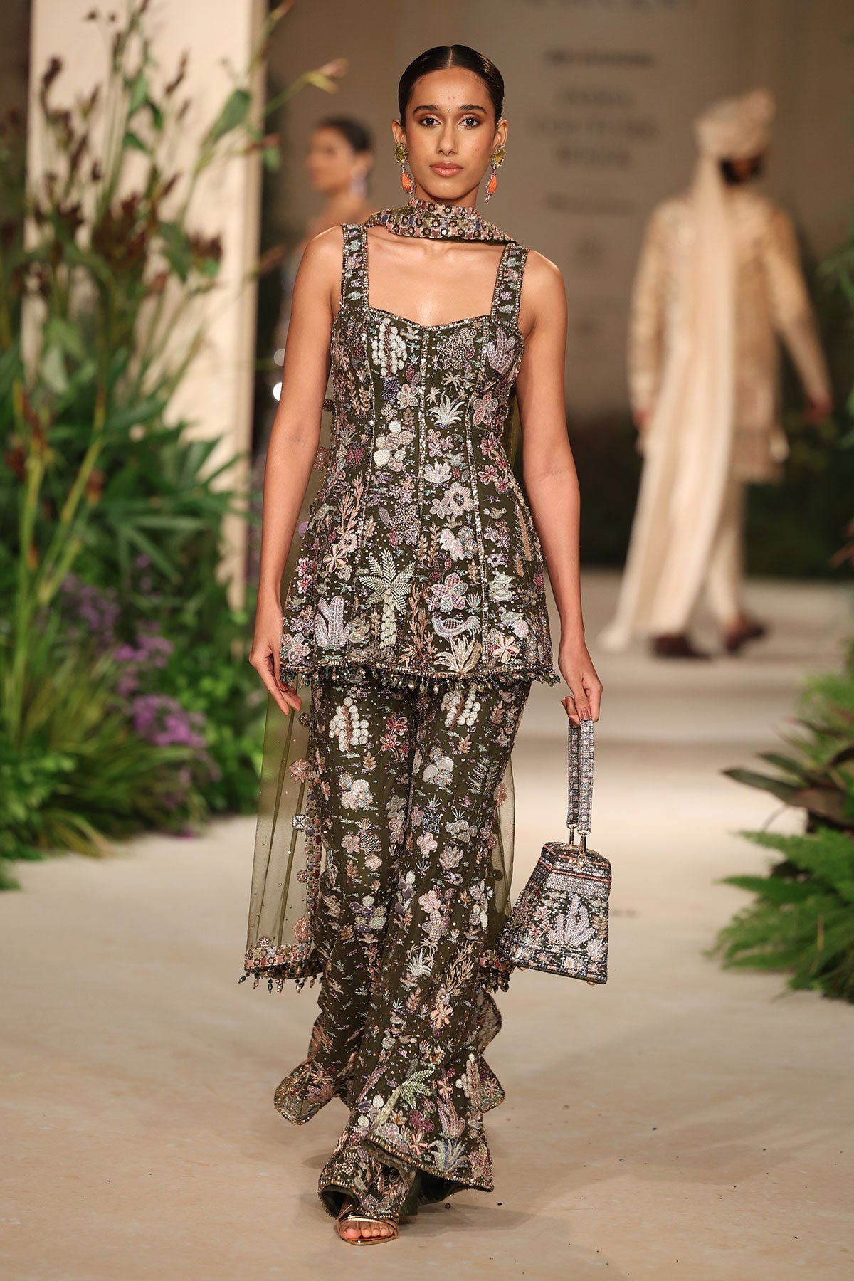 Petalmuse - lush green tulle sharara