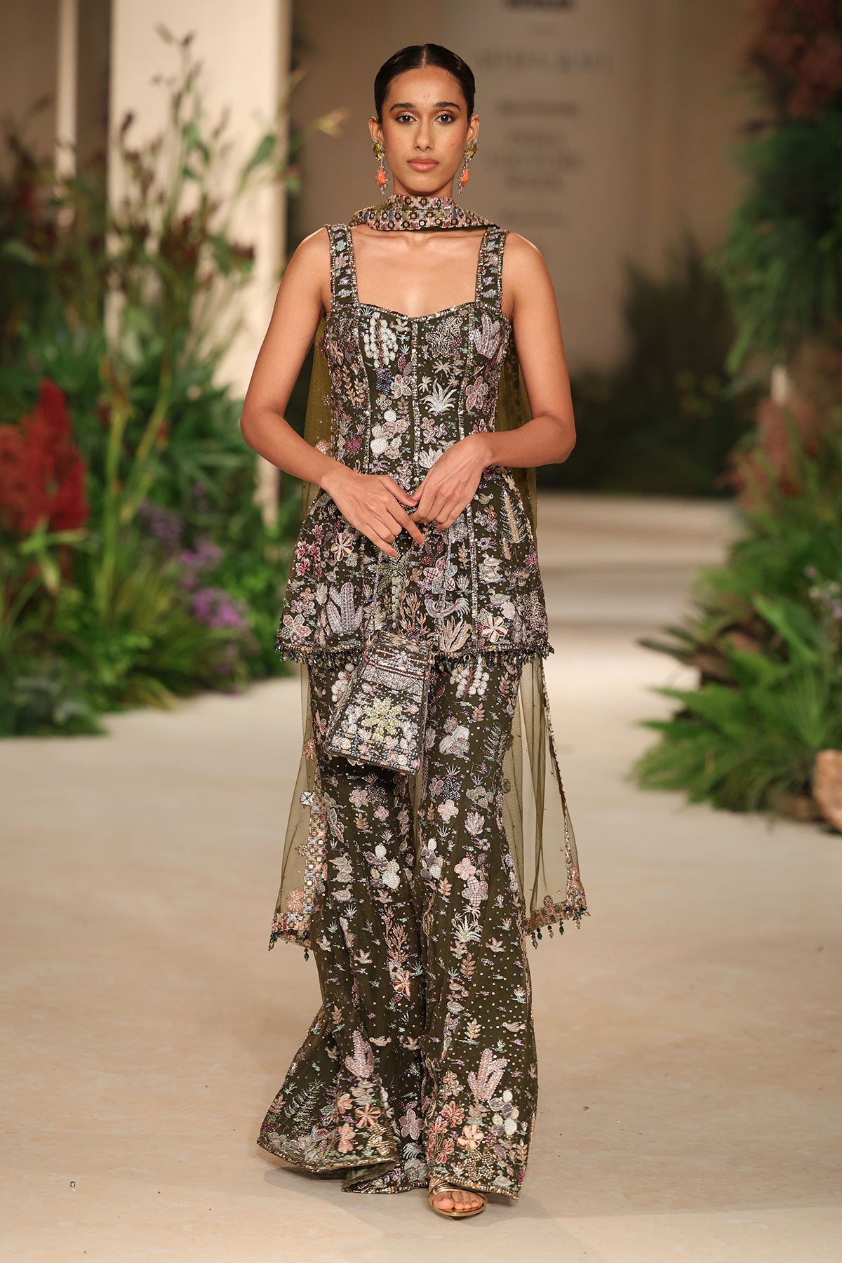 Petalmuse - lush green tulle sharara