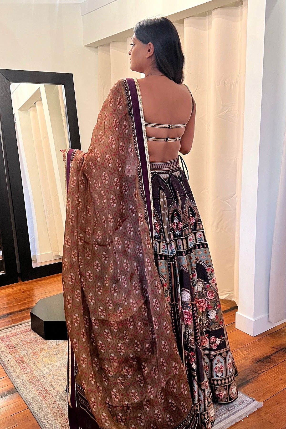 FSP BROWN DIGITAL PRINT LEHENGA SET - Ready To Ship