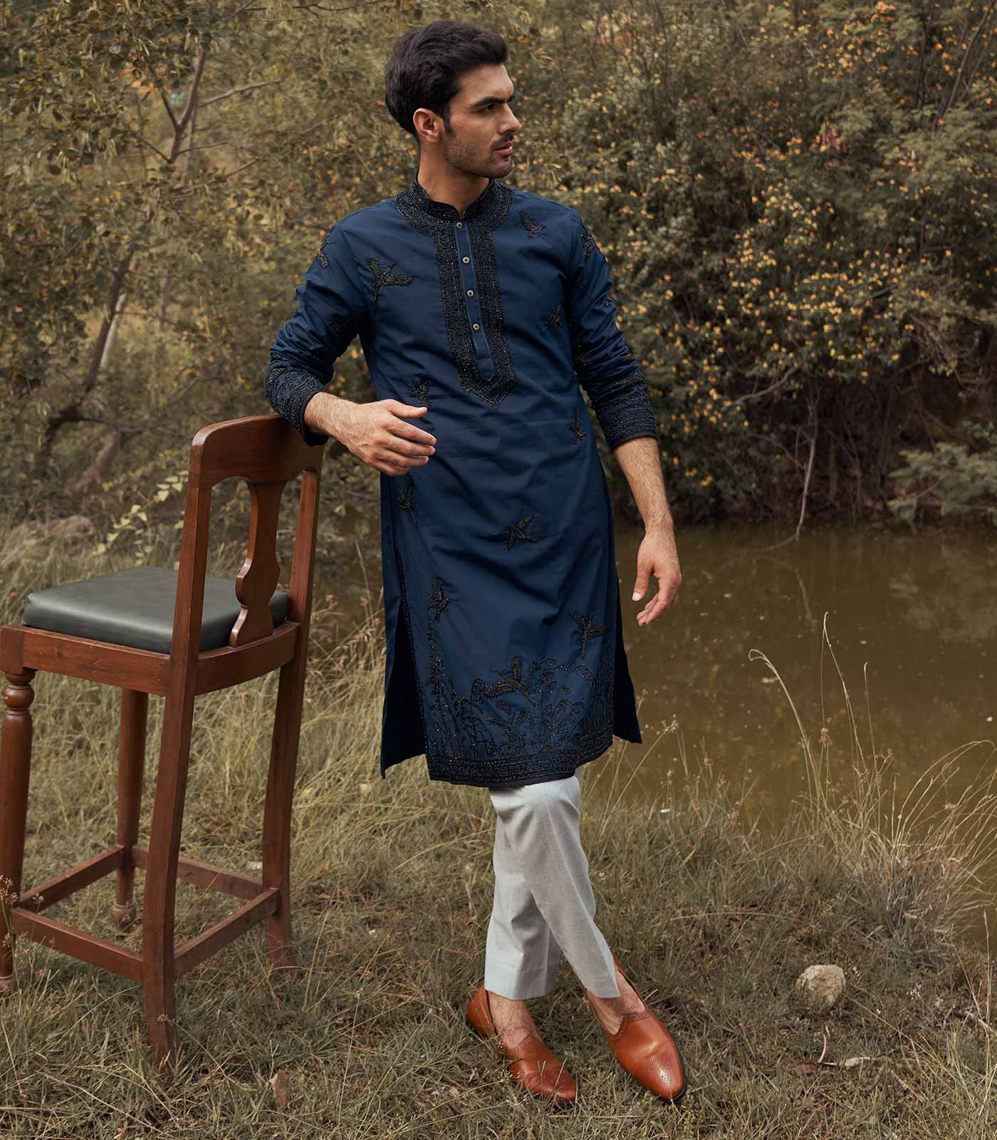 PEARL EMB KURTA SET
