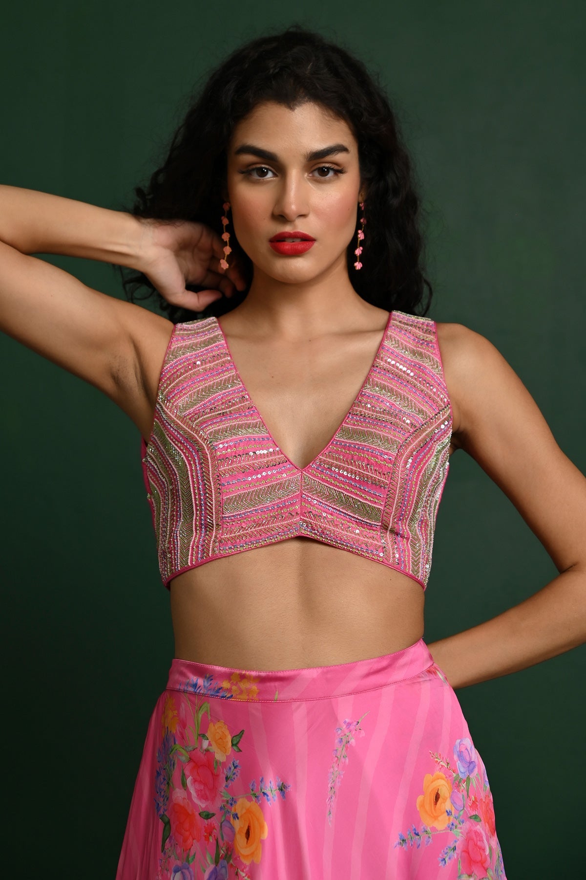 ROSETTA SATIN SEMI CIRCLE SKIRT