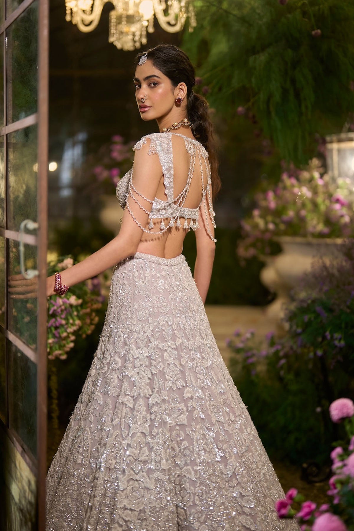 Slate Grey Sequin Lehenga Set