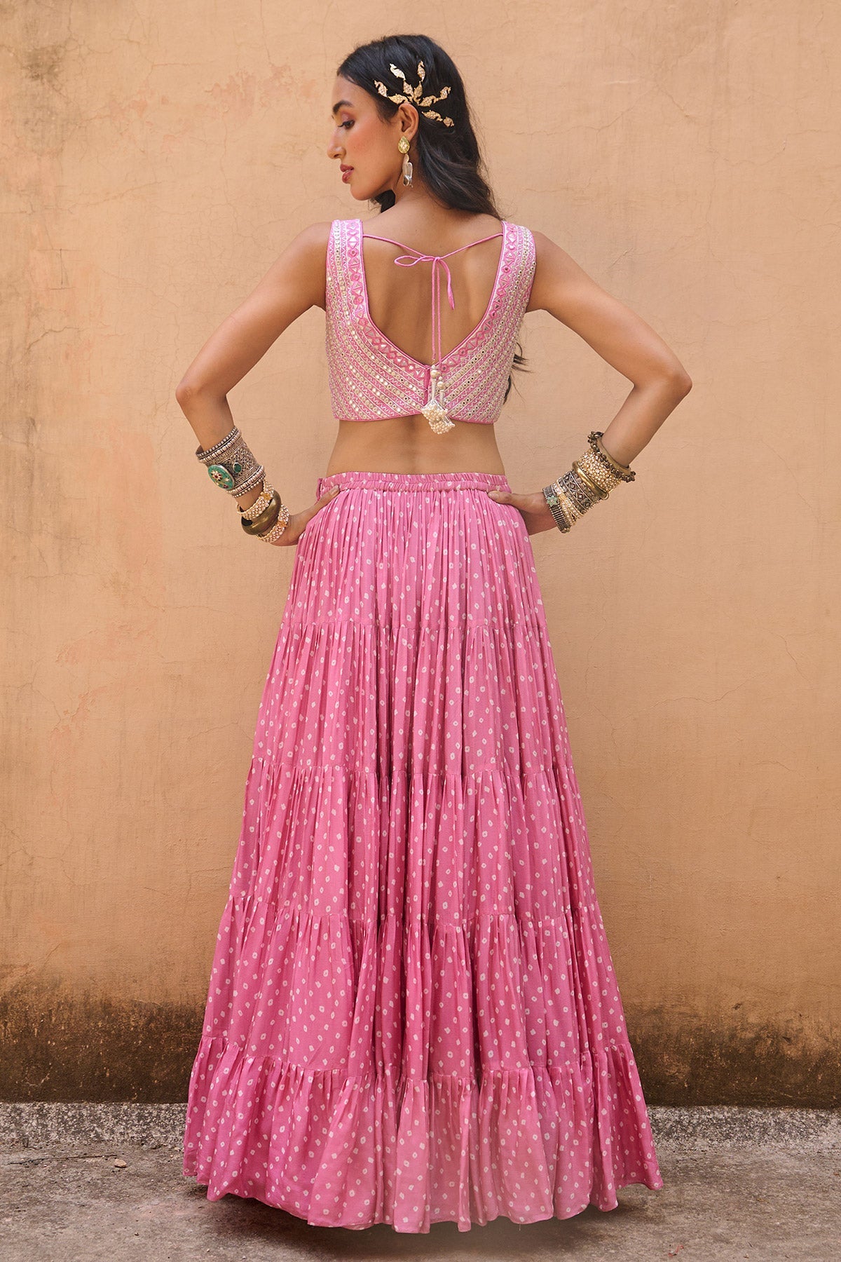 PALE PINK BANDHANI SET