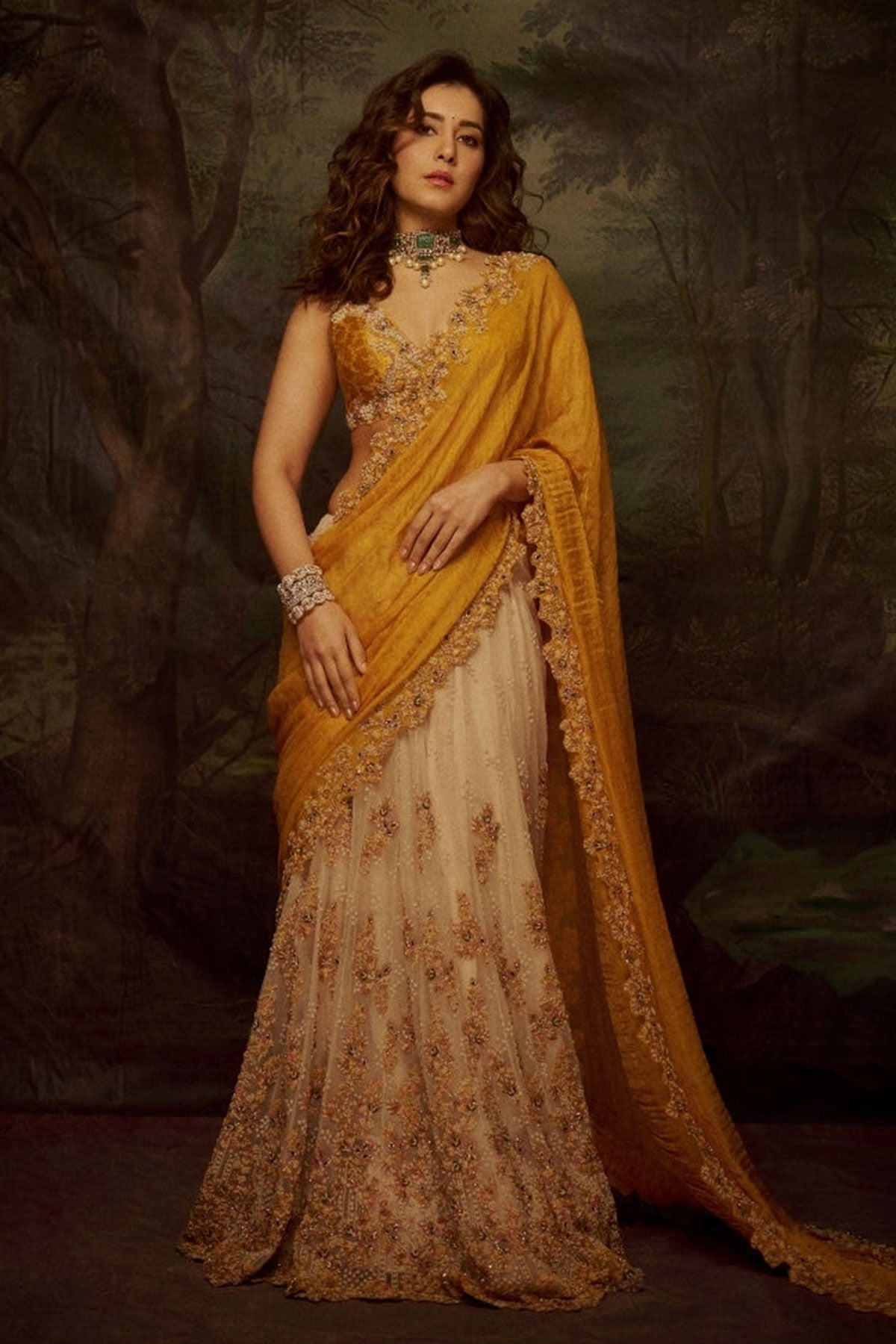 "Amaltas" Kalidaar Saree