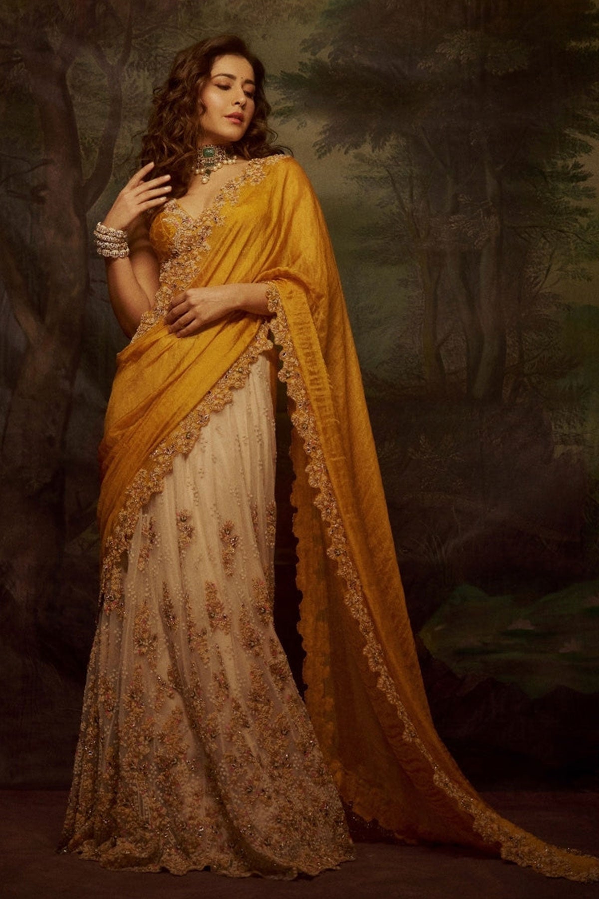 "Amaltas" Kalidaar Saree