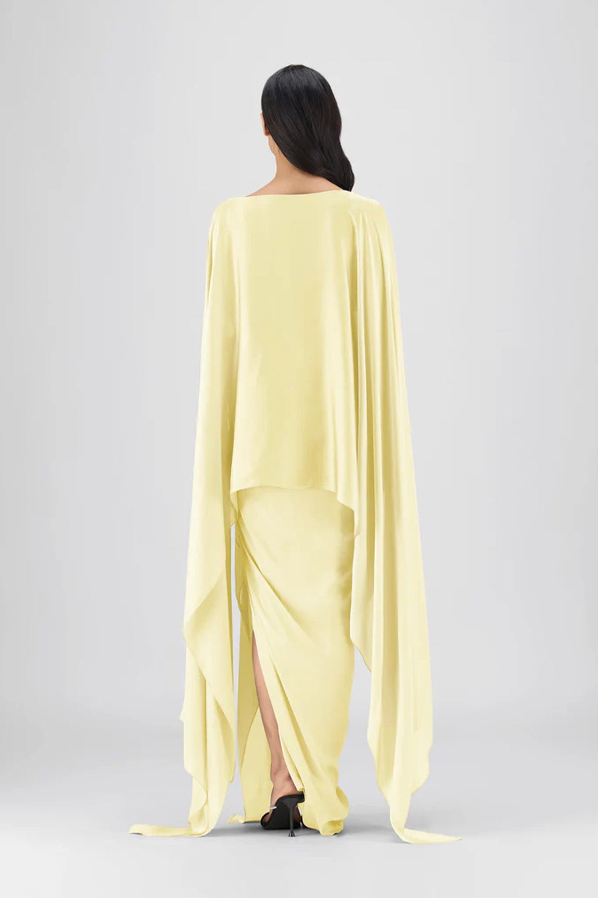 Metallic Fluid Cape And Skirt