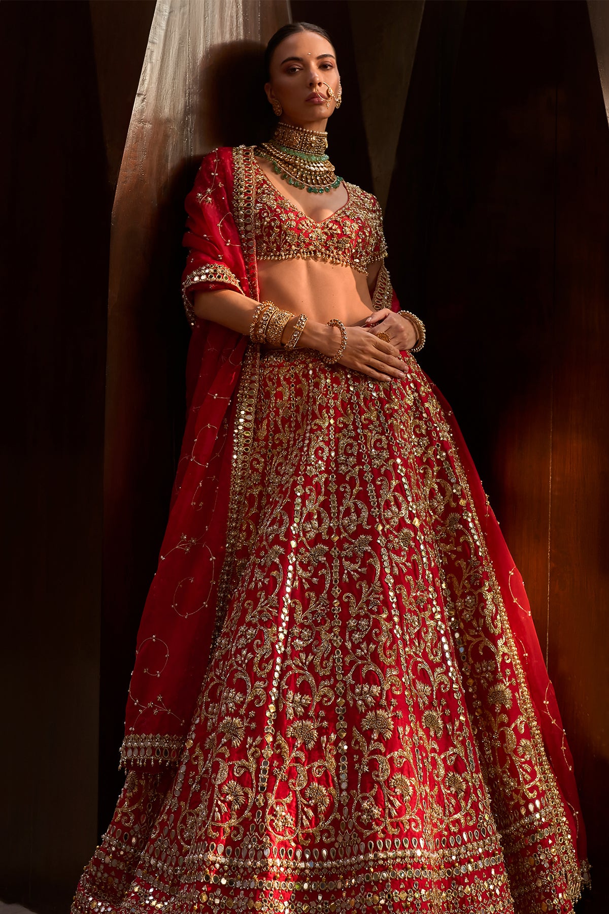 RUBY RED LEHENGA SET