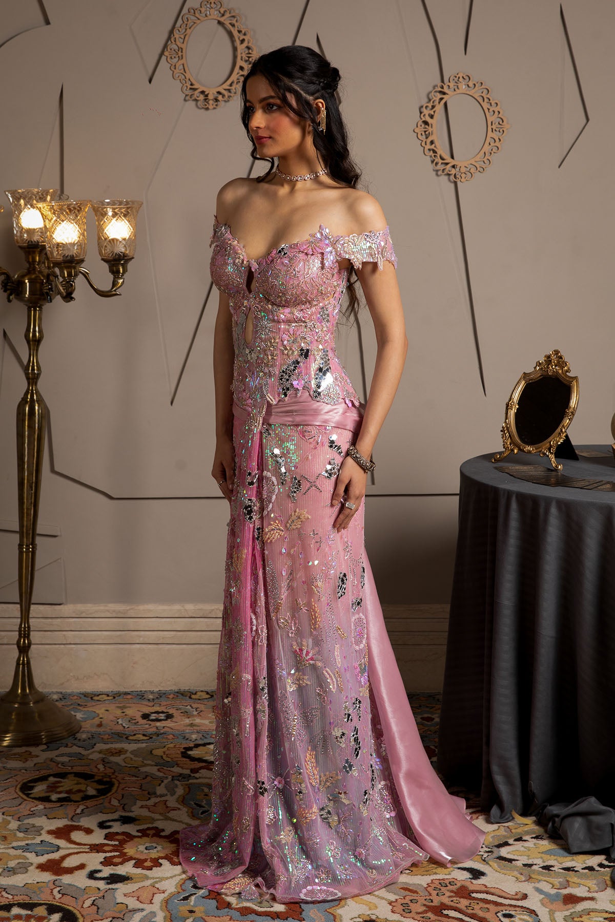 Lura Off Shoulder Corset Gown
