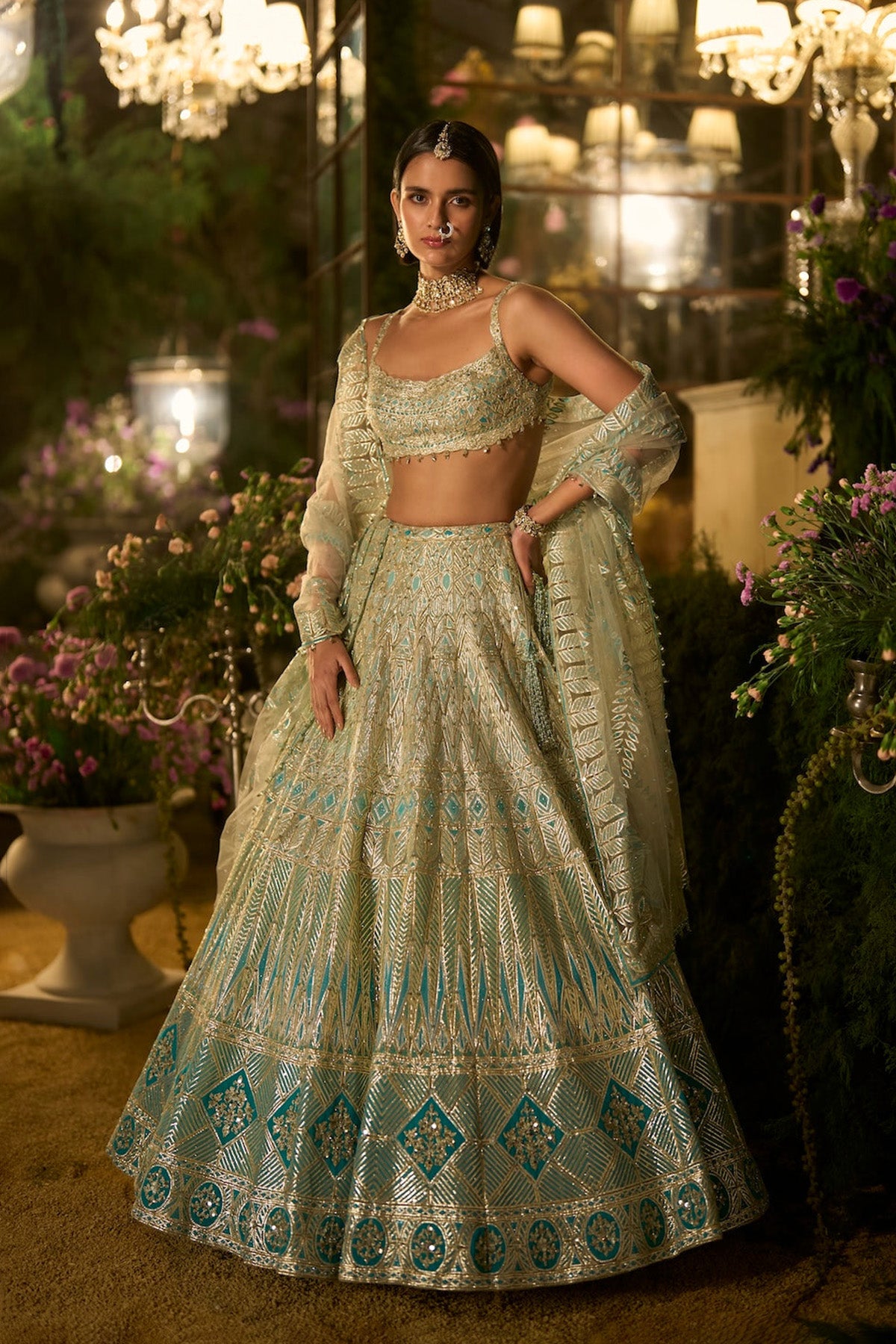 Turquoise Blue Lehenga Set