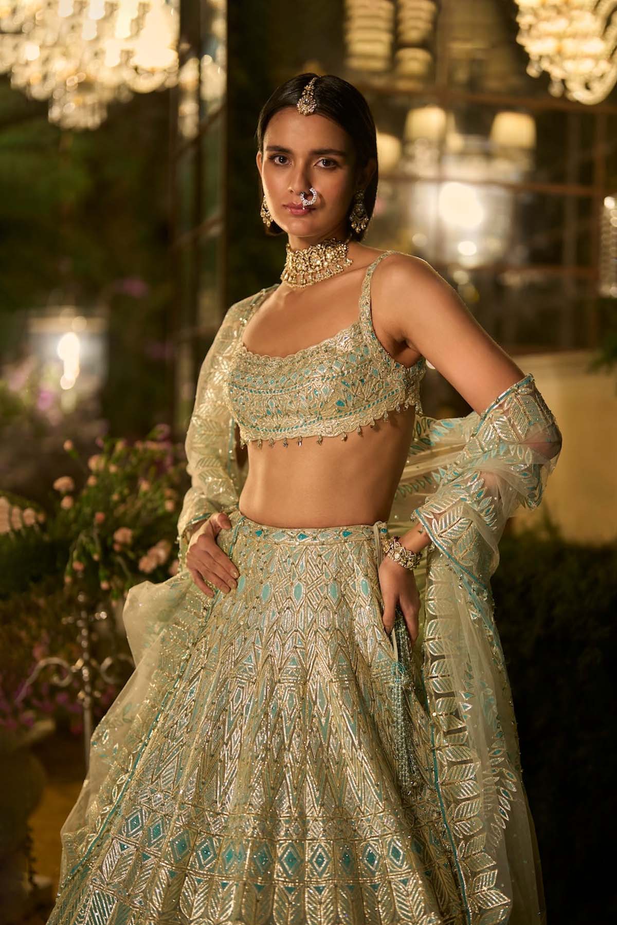 Turquoise Blue Lehenga Set