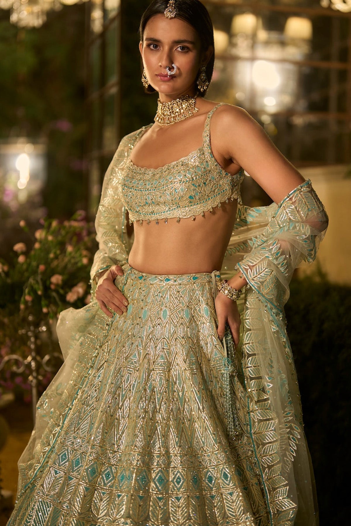 Turquoise Blue Lehenga Set