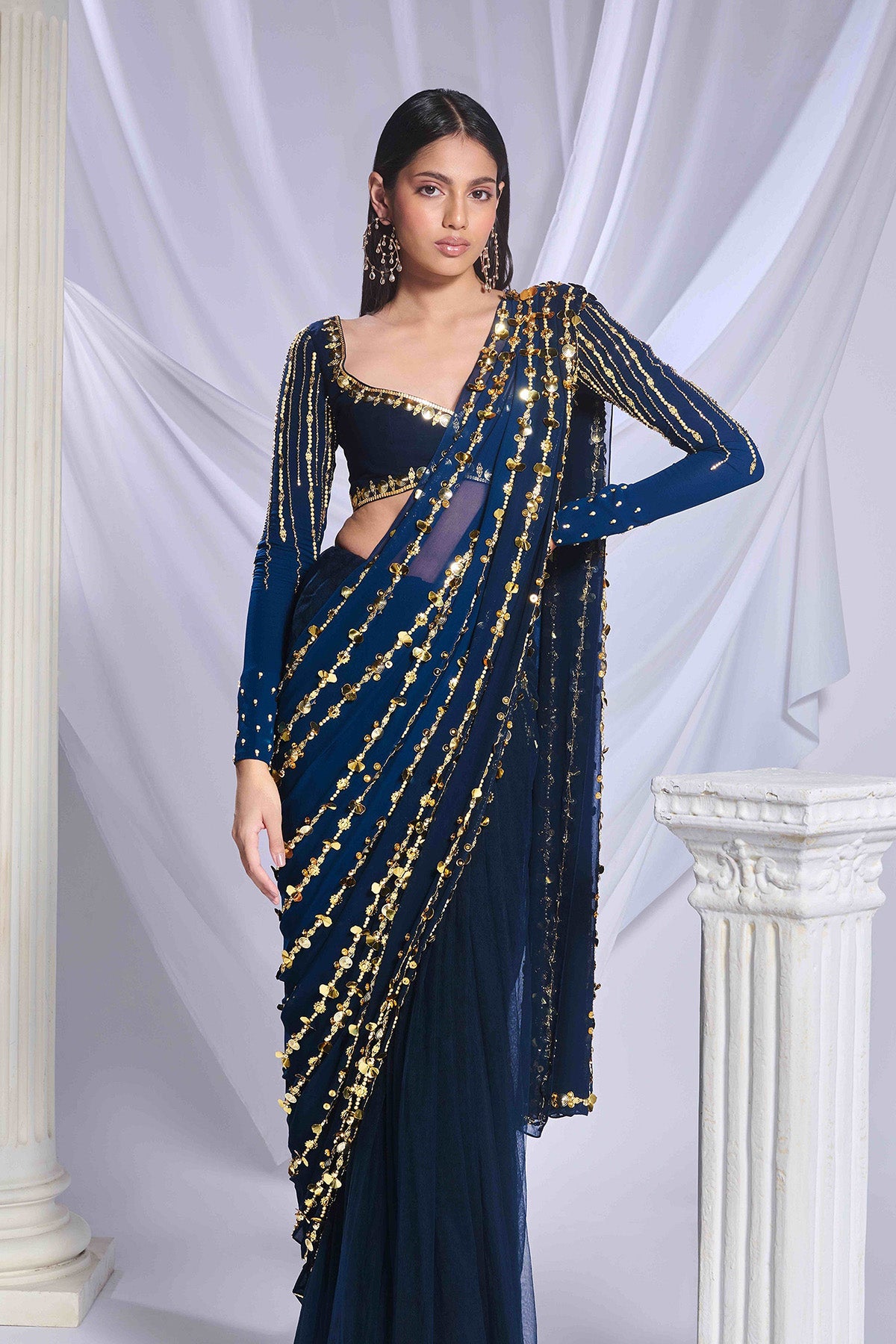 Midnight Marina saree set