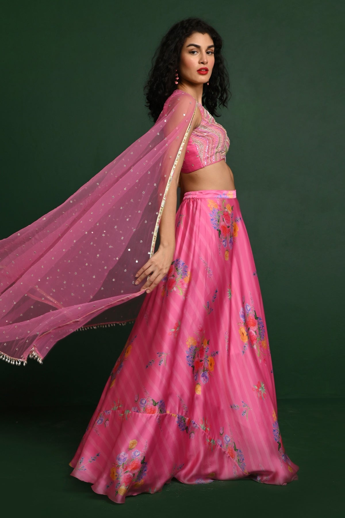 ROSETTA SATIN SEMI CIRCLE SKIRT