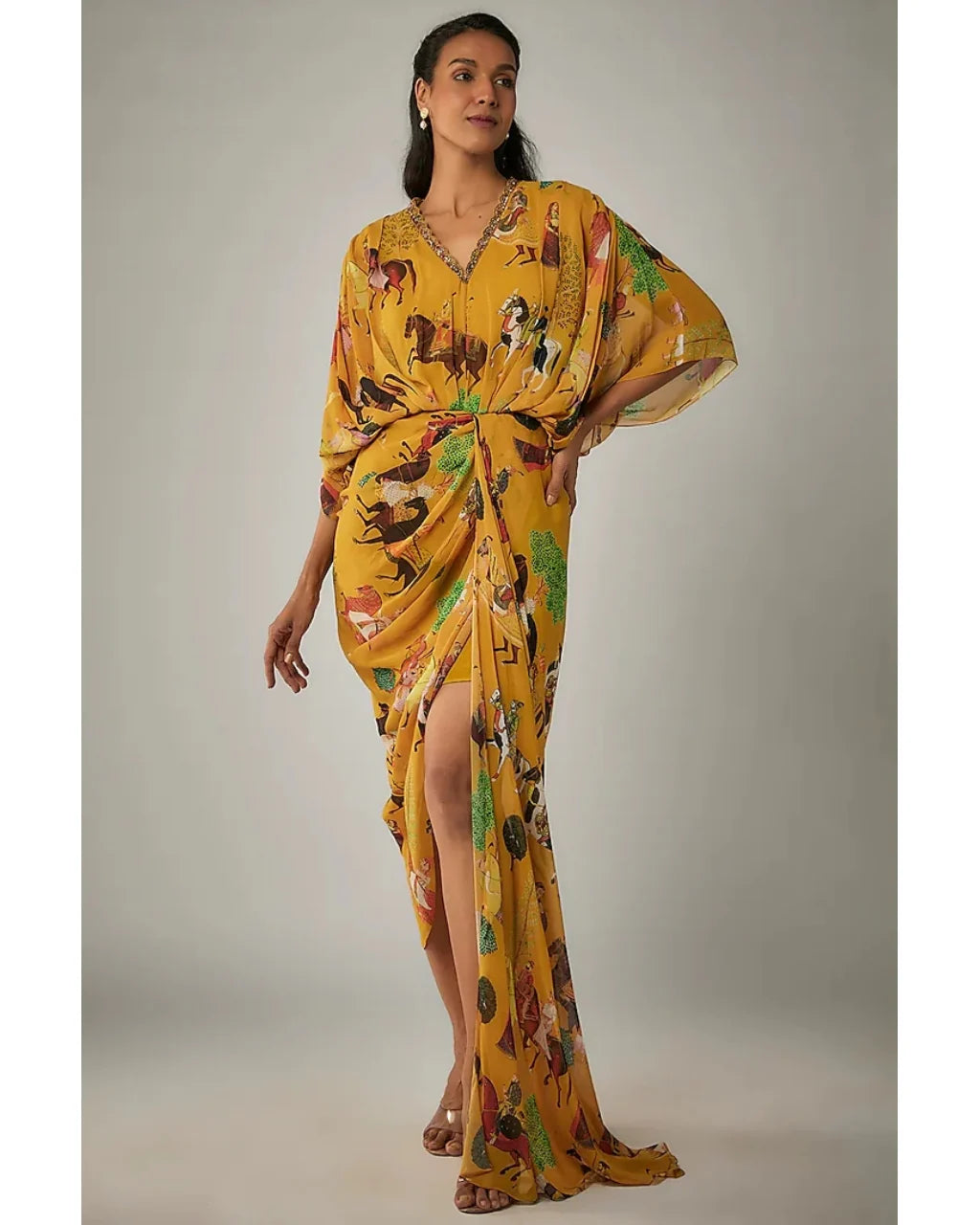 Mango Printed Drape Dress