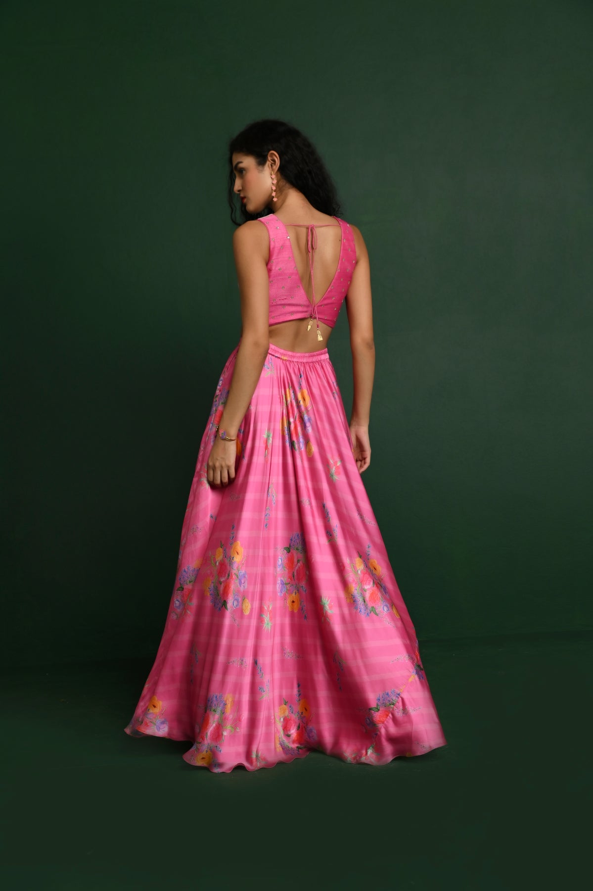 ROSETTA SATIN SEMI CIRCLE SKIRT