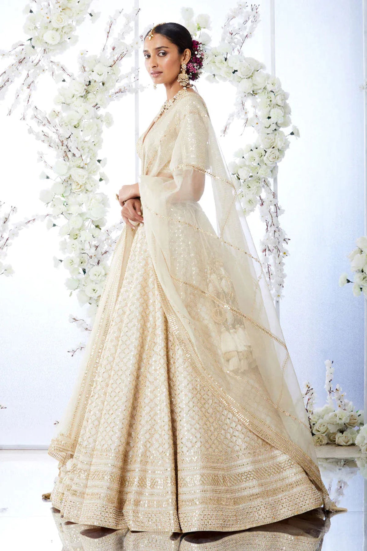 Ivory Gota Patti Lehenga Set - Ready To Ship