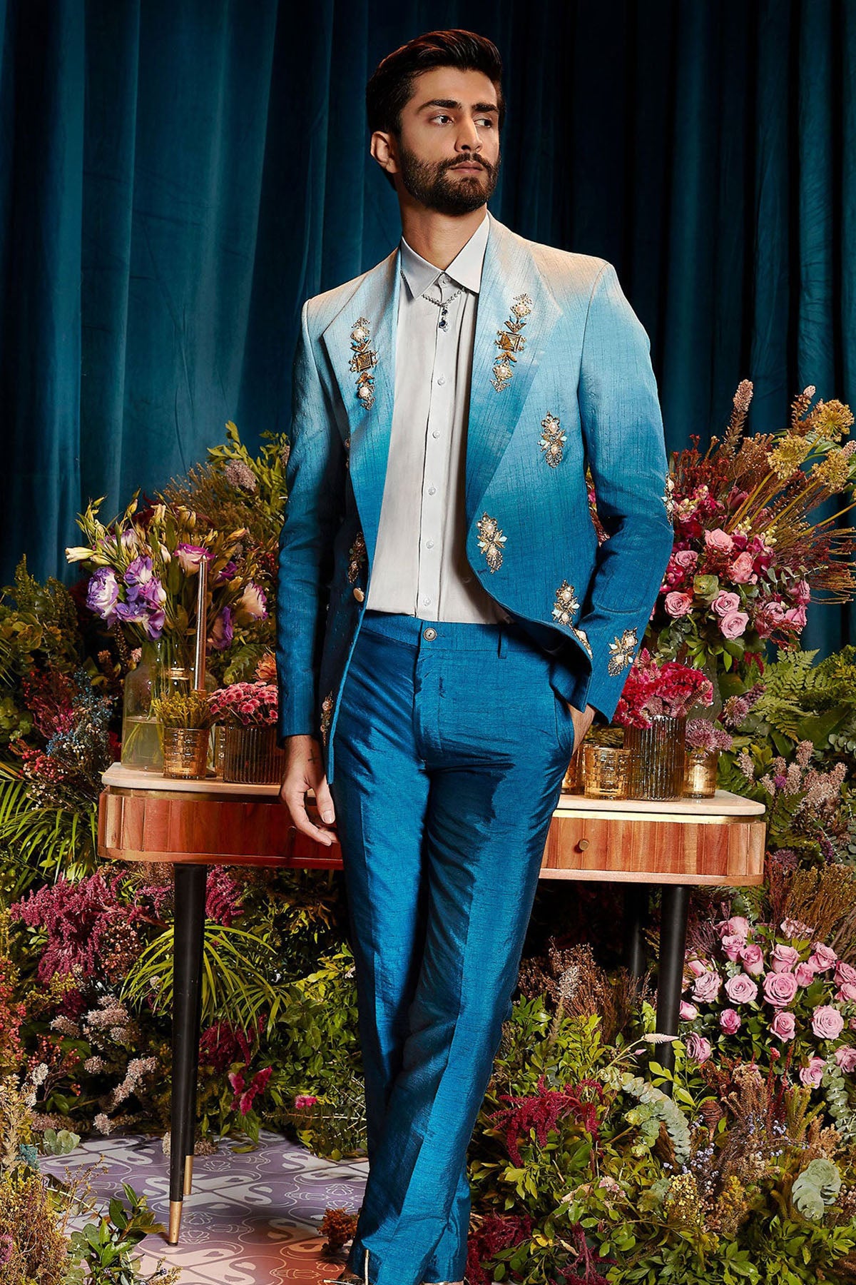 ORION - BLUE OMBRE BLAZER SET