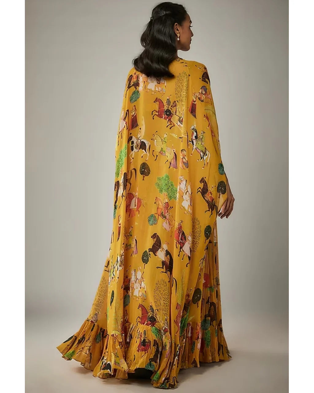 Mango Flowy Mughal Printed Cape and Skirt Set