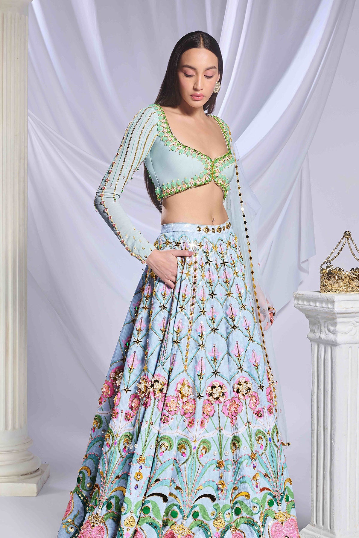 Mint Mystique Lehenga Set