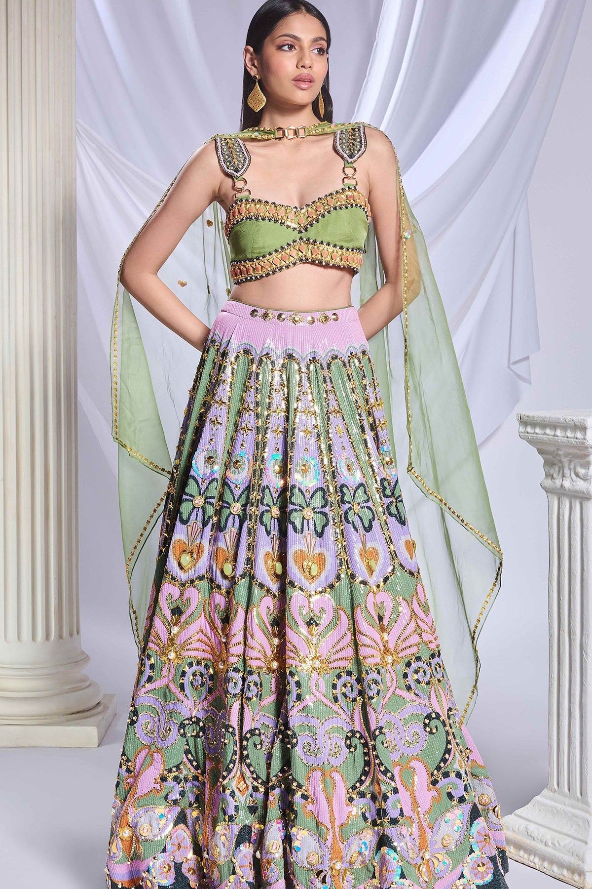 Celtic Hearts Lehenga Set