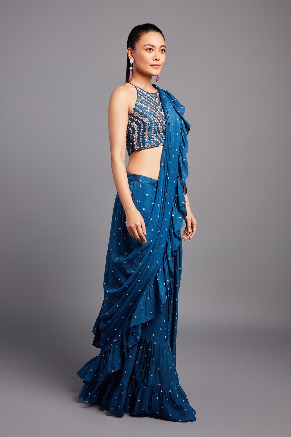 KIM RUFFLE SAREE