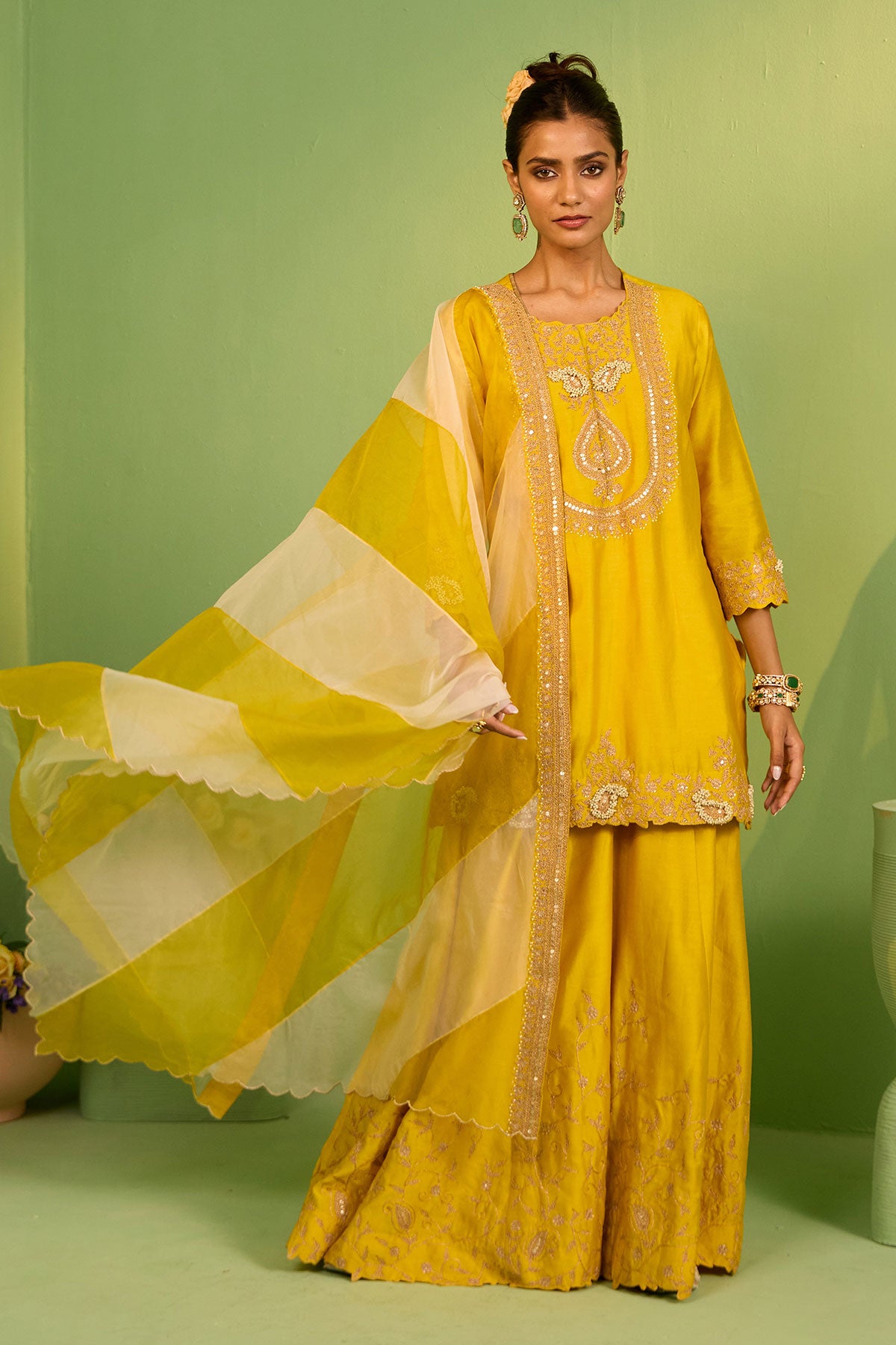 Sophia Chanderi Silk Sharara Set